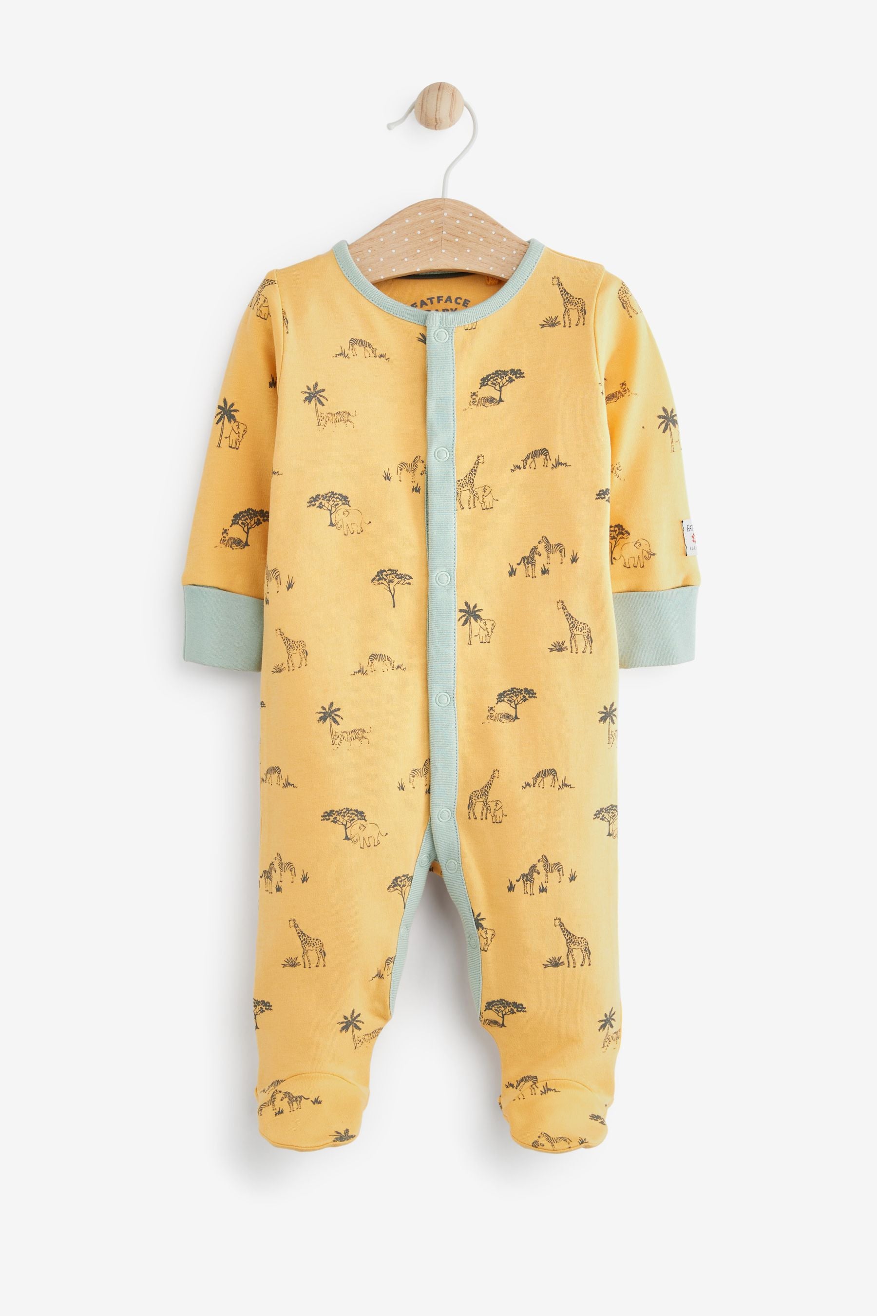 FatFace Baby Crew Safari Animal Sleepsuits 3 Pack