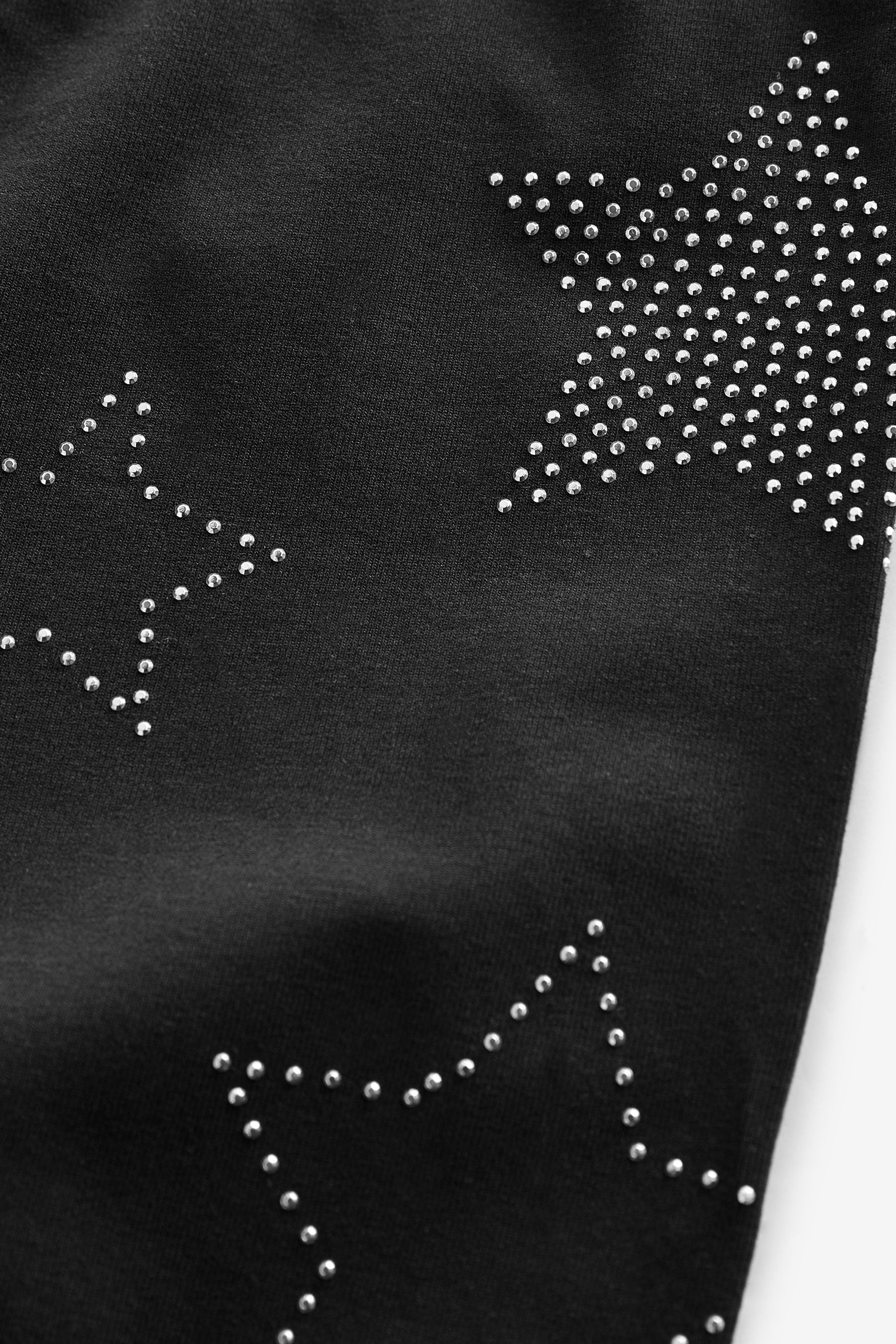 Black Star Stud Embellished Printed Leggings (3-16yrs)