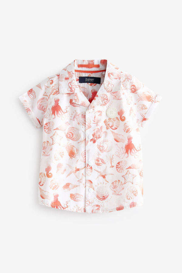 Baker by Ted Baker White Shell Print Shirt