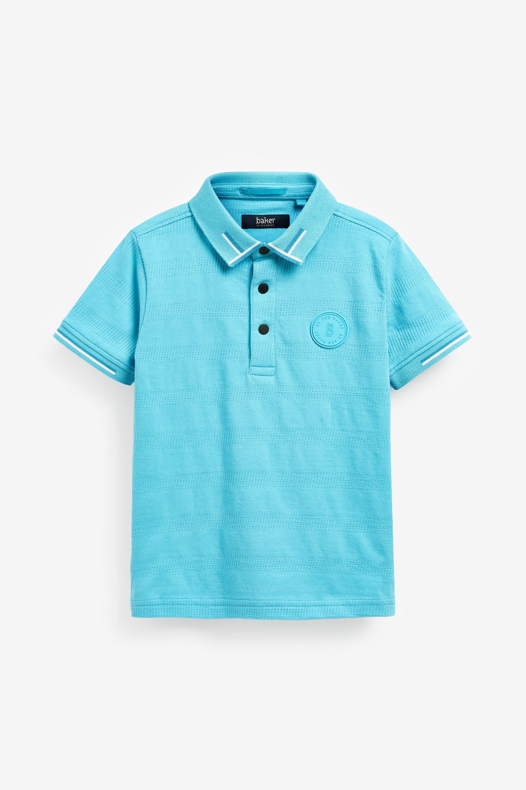 Baker by Ted Baker Blue Textured Polo Shirt