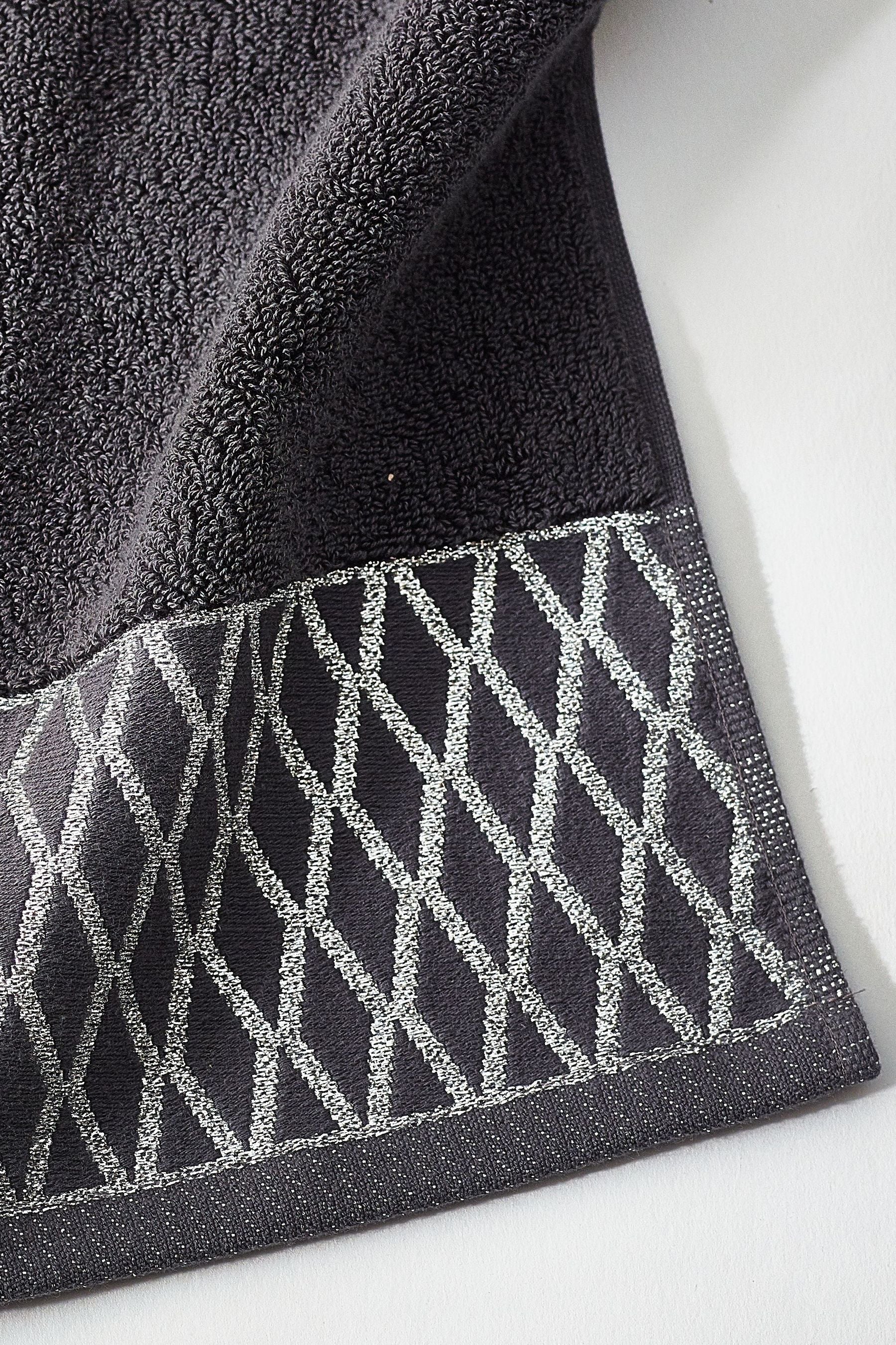 Charcoal Grey Harper Metallic Fibre Towel