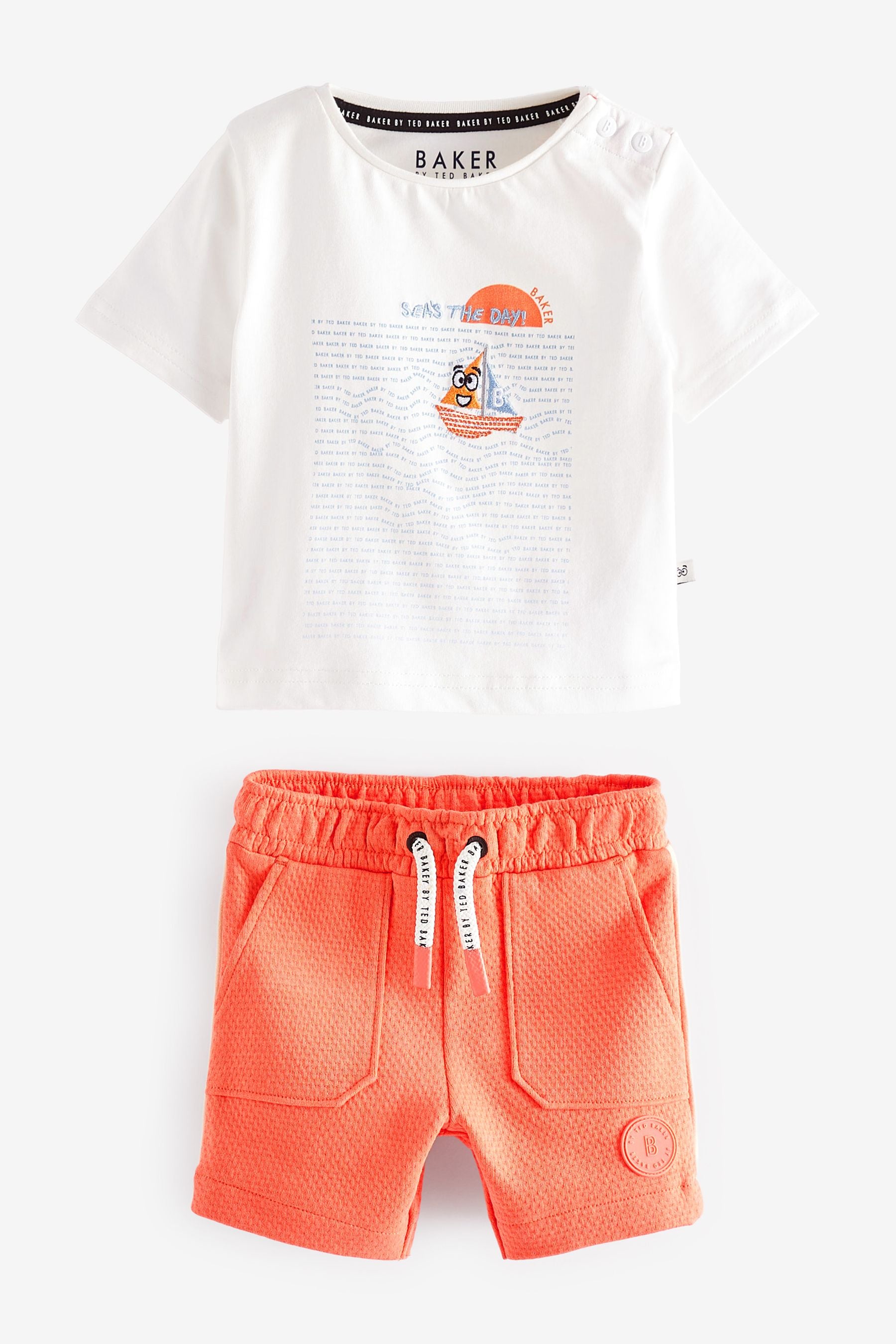 Orange Baker by Ted Baker Orange Jersey Shorts And Graphic T-Shirt Set