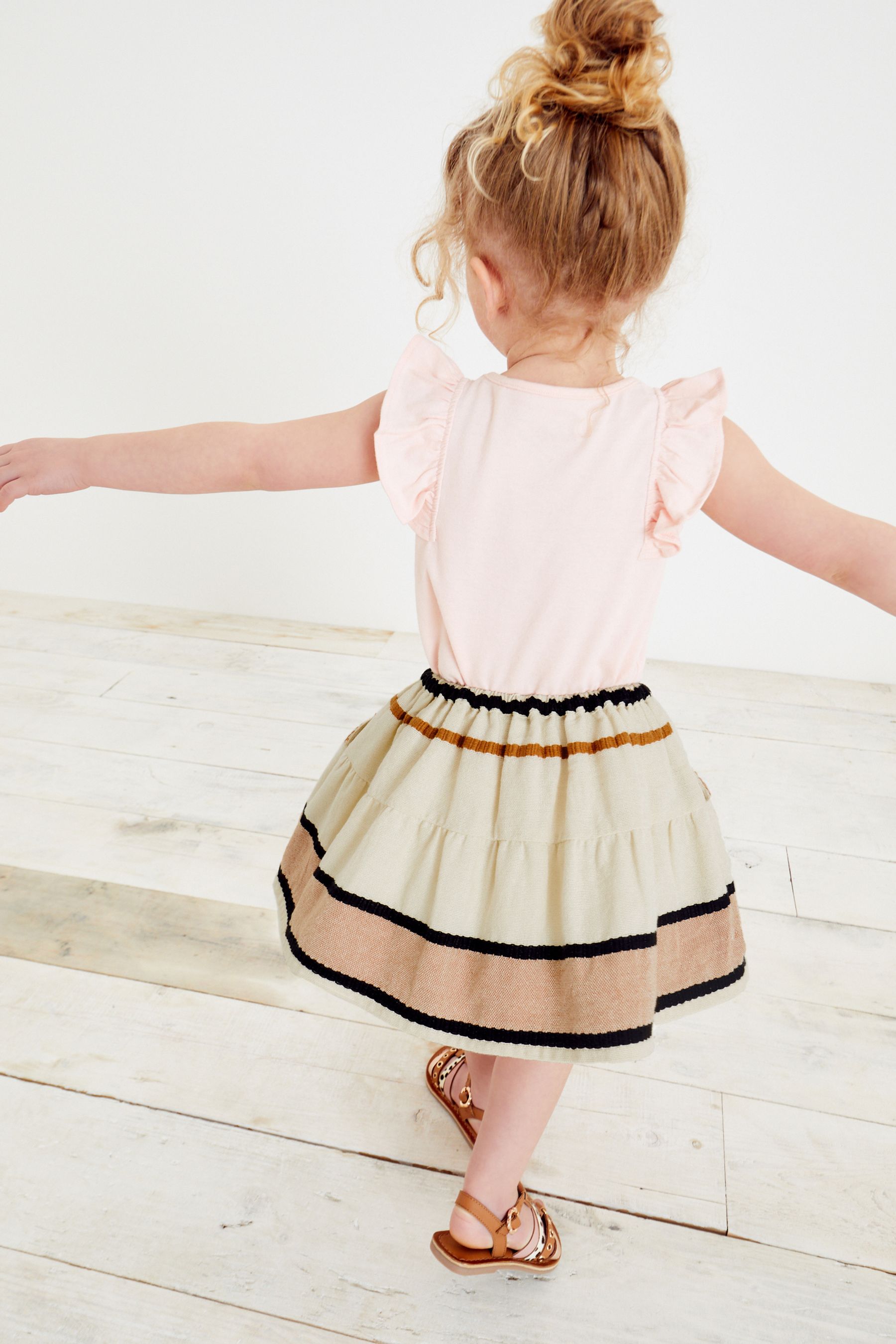 Rust Brown Embroidered Skirt (3mths-7yrs)