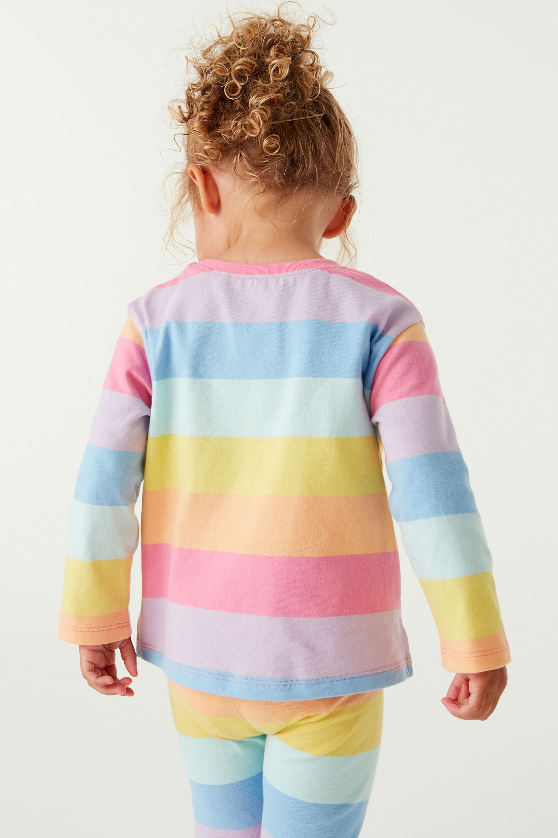 Rainbow Stripe Long Sleeve Cotton T-Shirt (3mths-7yrs)