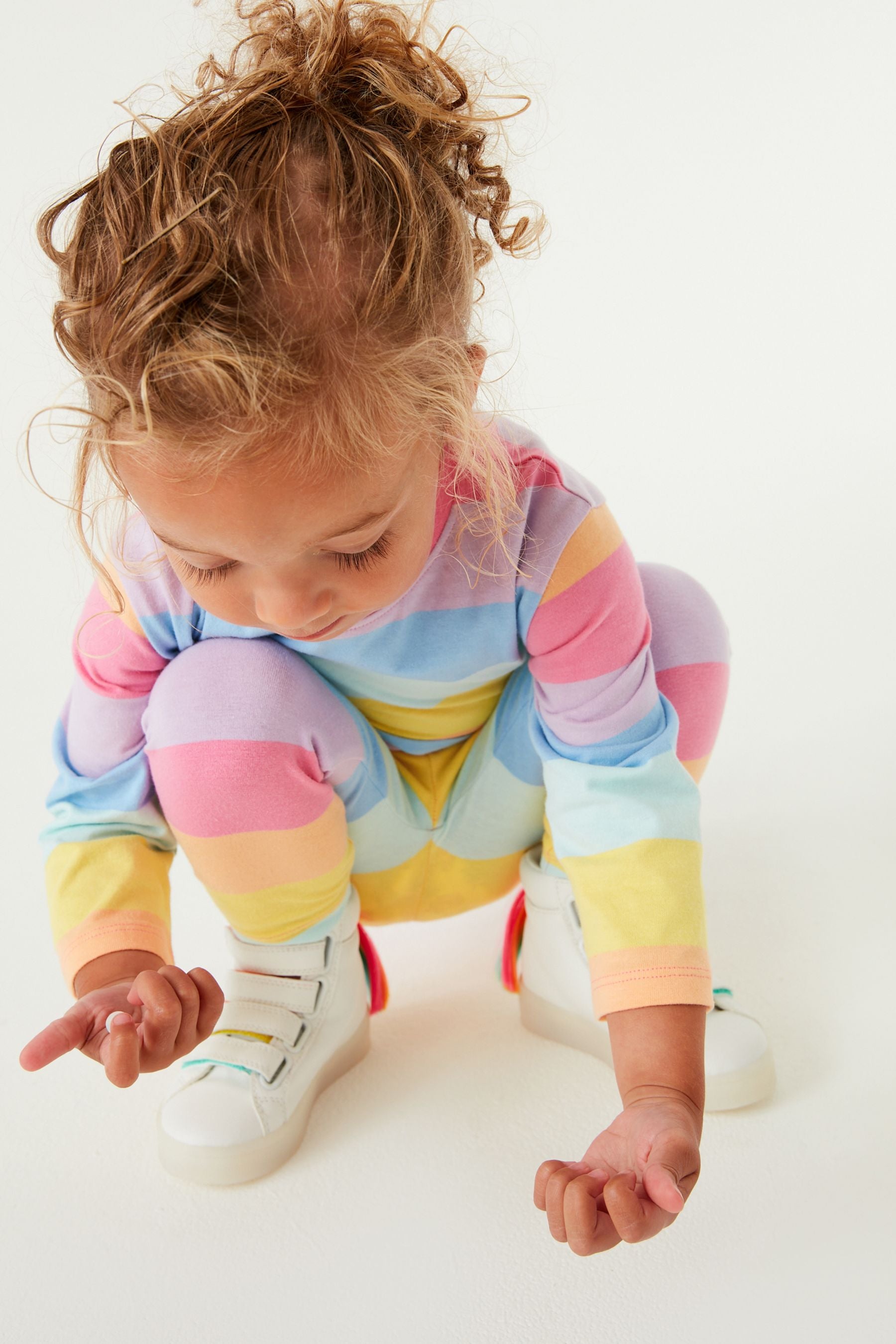 Rainbow Stripe Long Sleeve Cotton T-Shirt (3mths-7yrs)