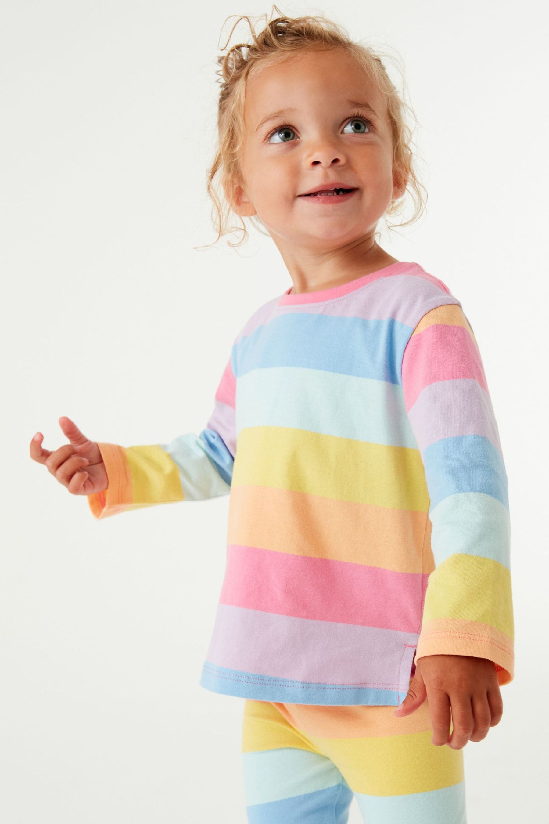 Rainbow Stripe Long Sleeve Cotton T-Shirt (3mths-7yrs)