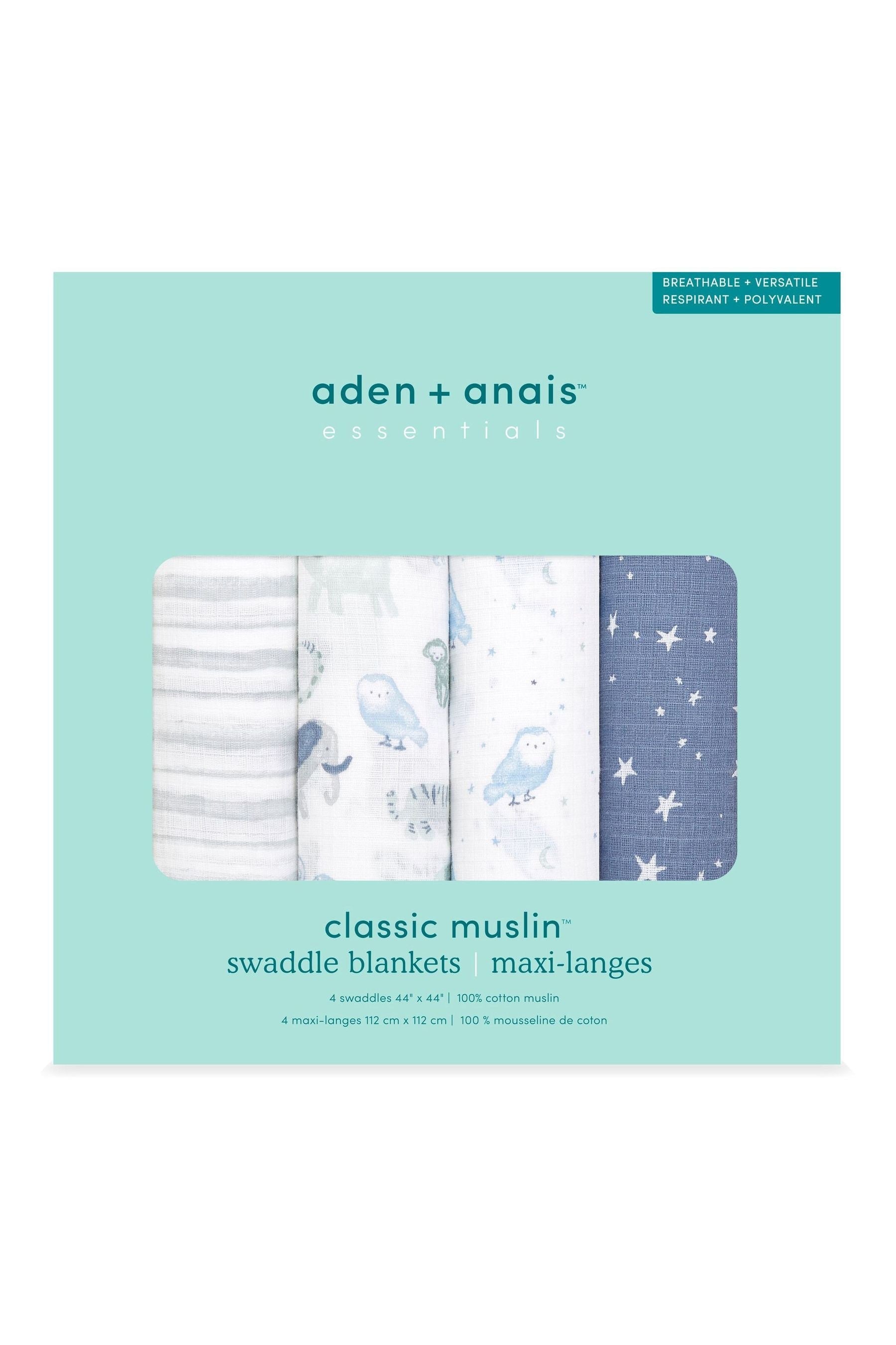 time to dream aden + anais Essentials Cotton Muslin Blankets 4 Pack