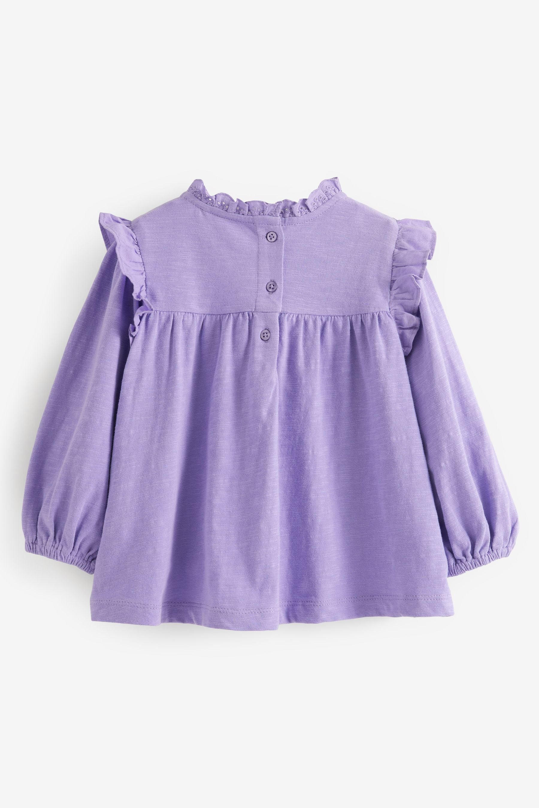 Purple Lace Trim Cotton Blouse (3mths-7yrs)