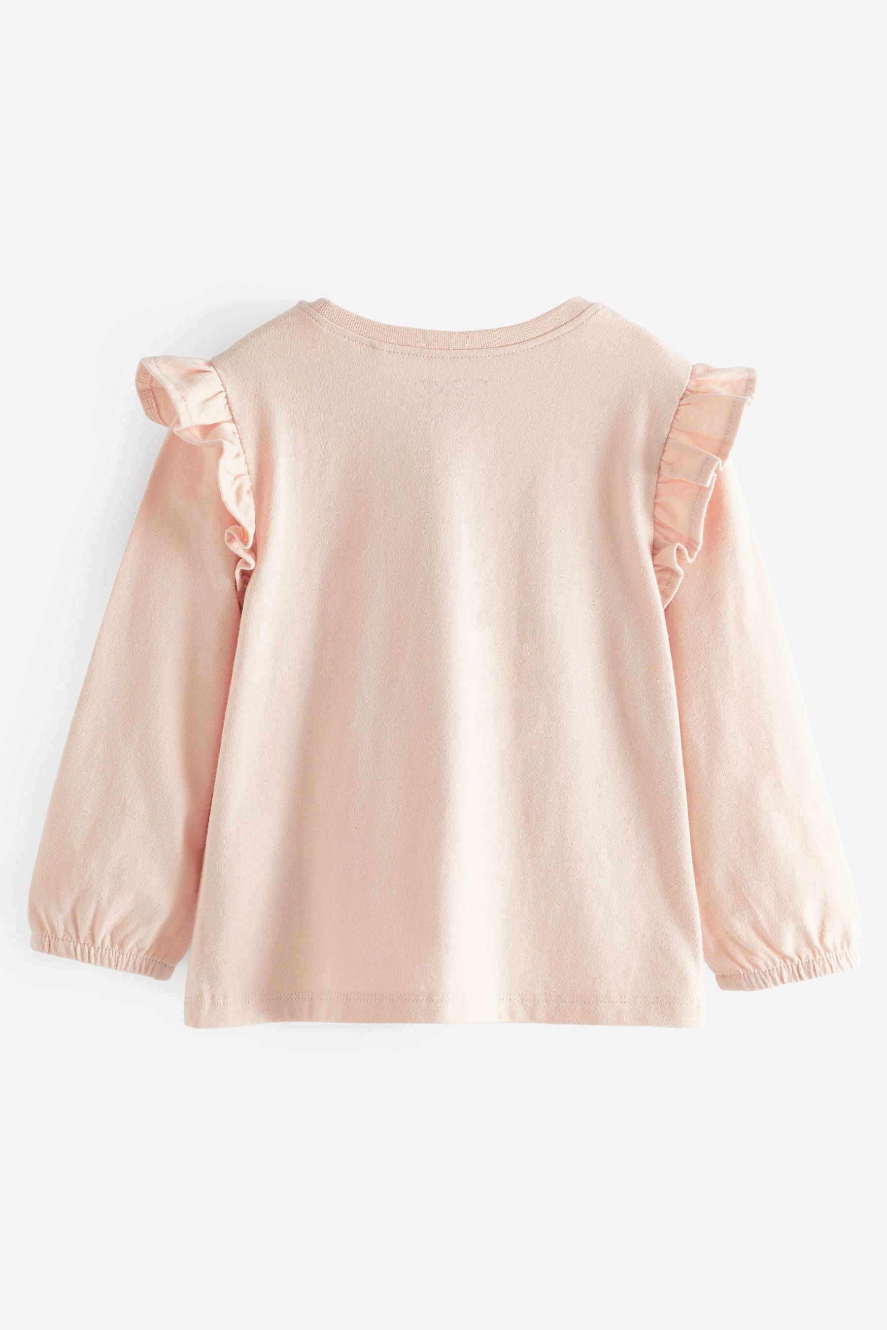 Pale Pink Christmas Long Sleeve Cotton T-Shirt (3mths-7yrs)