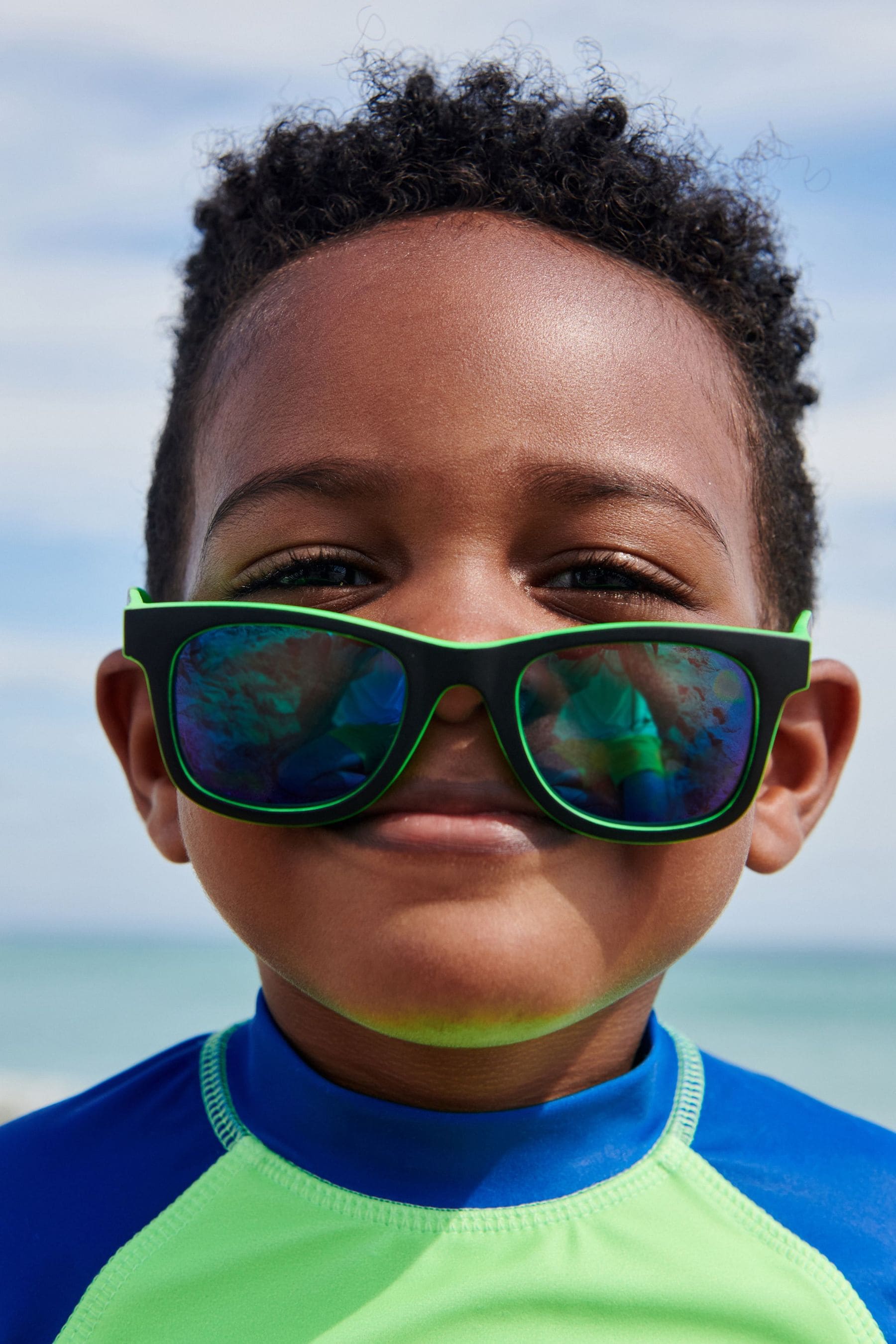 Lime Green/ Black Preppy Style Sunglasses