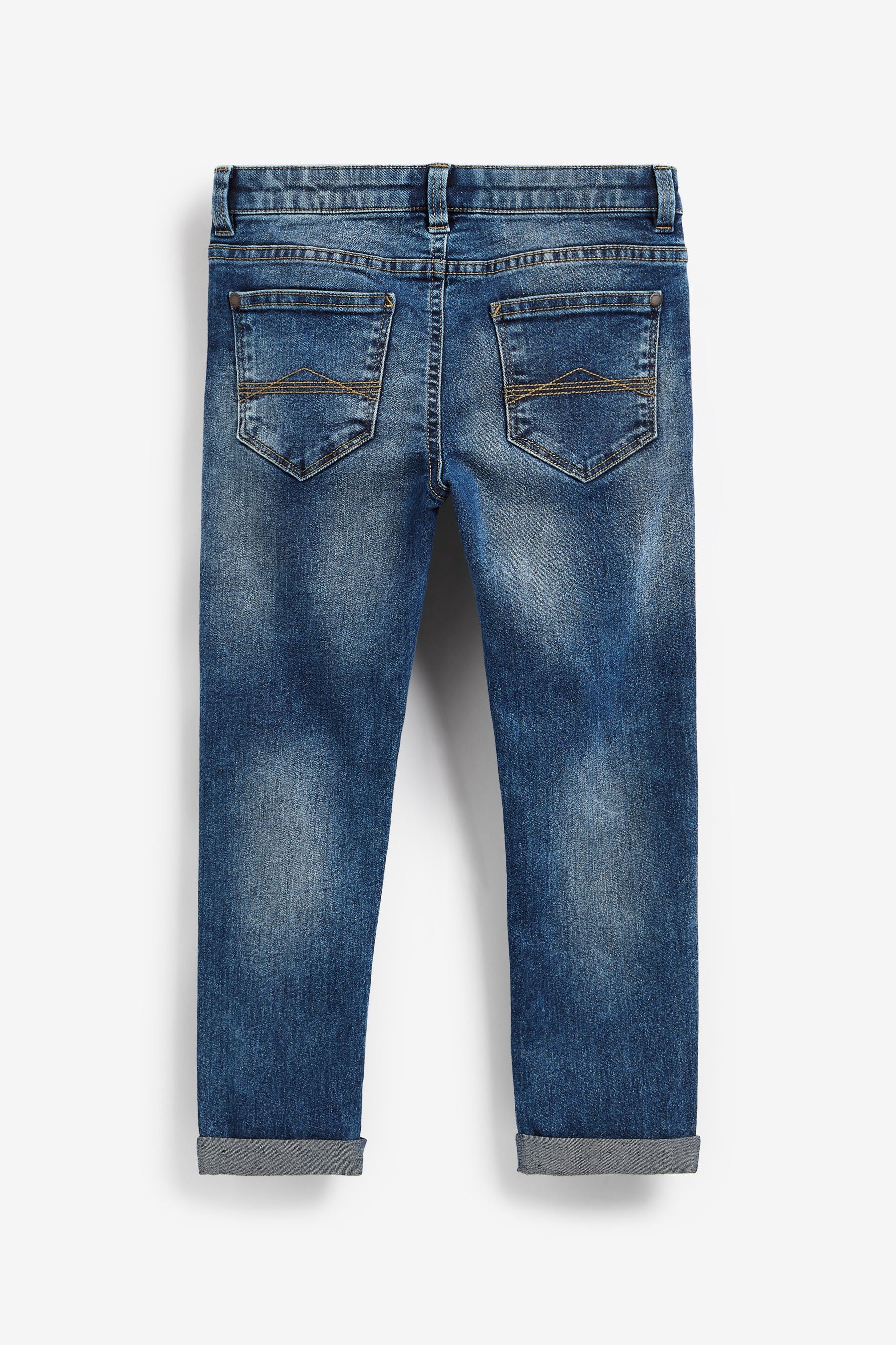 Blue Acid Wash Cotton Rich Stretch Jeans (3-17yrs)