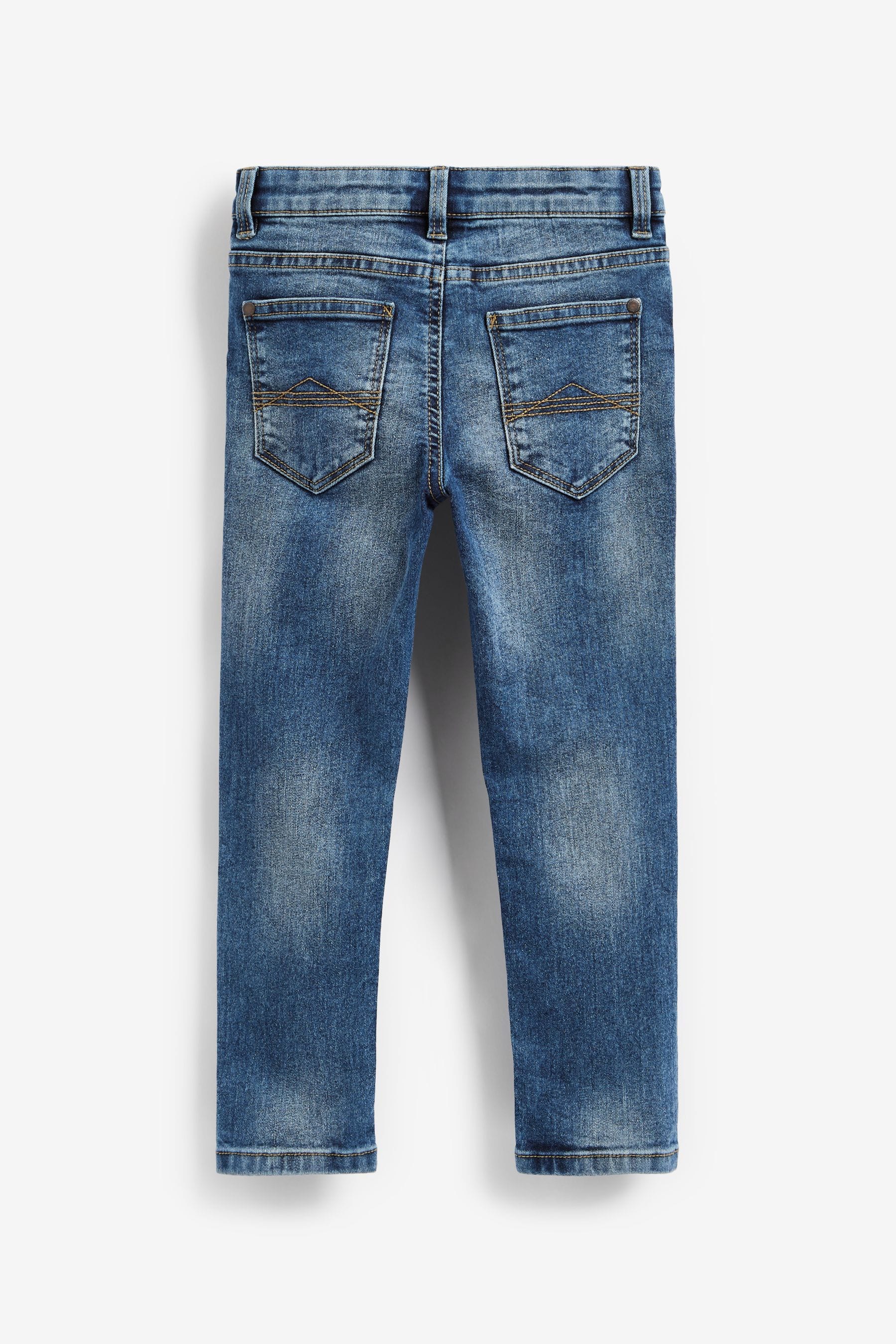 Blue Acid Wash Cotton Rich Stretch Jeans (3-17yrs)