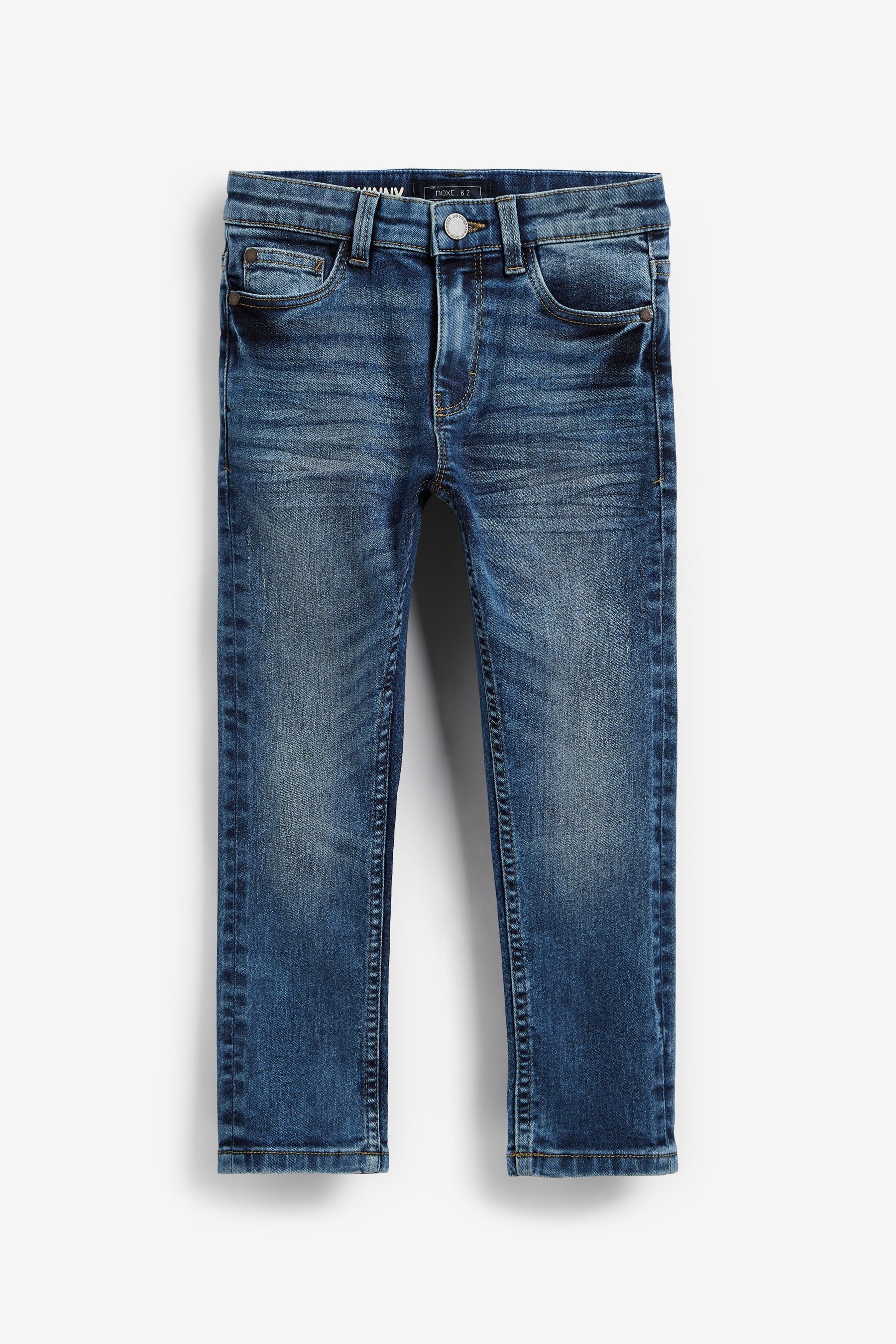 Blue Acid Wash Cotton Rich Stretch Jeans (3-17yrs)