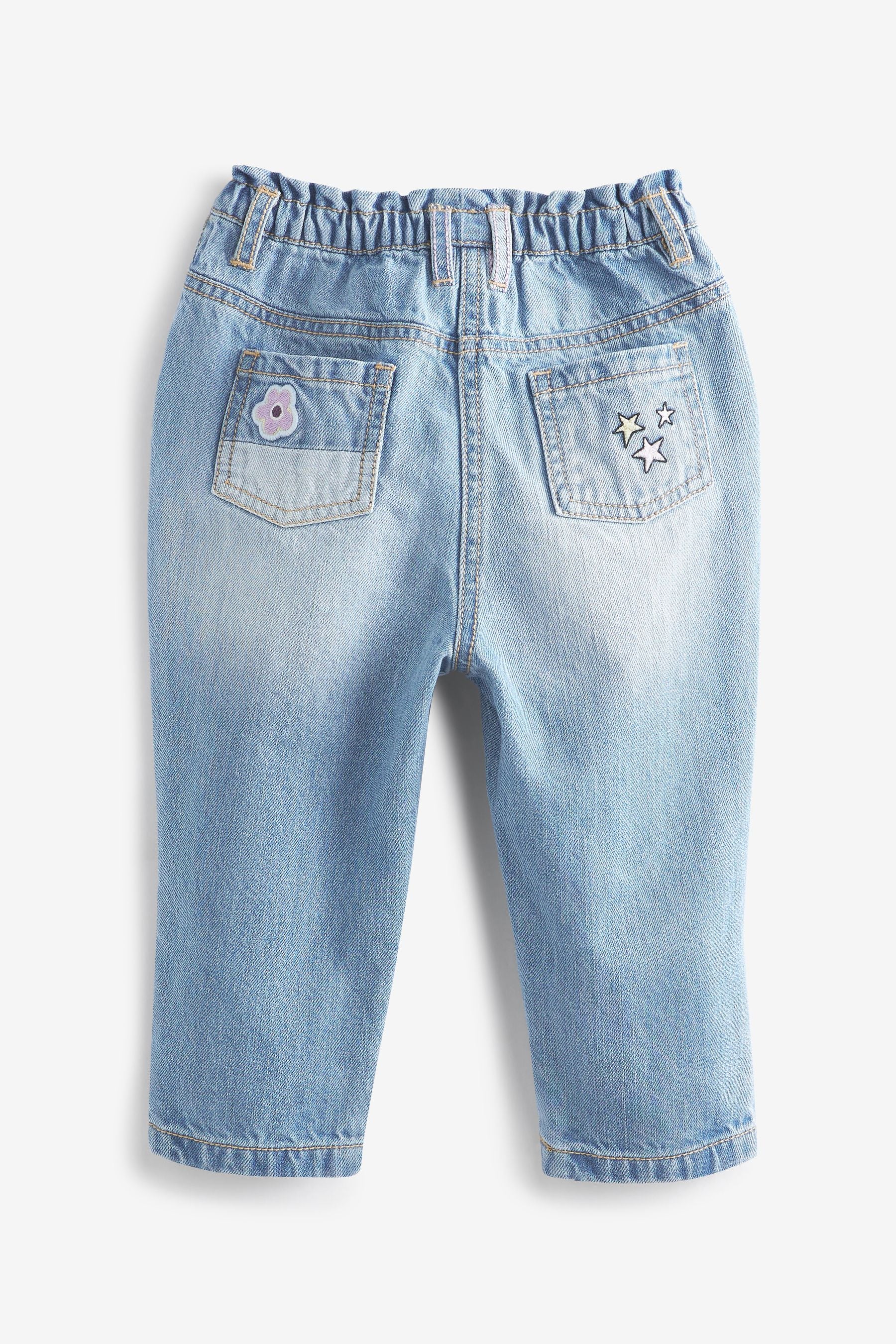 Denim Bleach Wash Paperbag Jeans (3mths-7yrs)