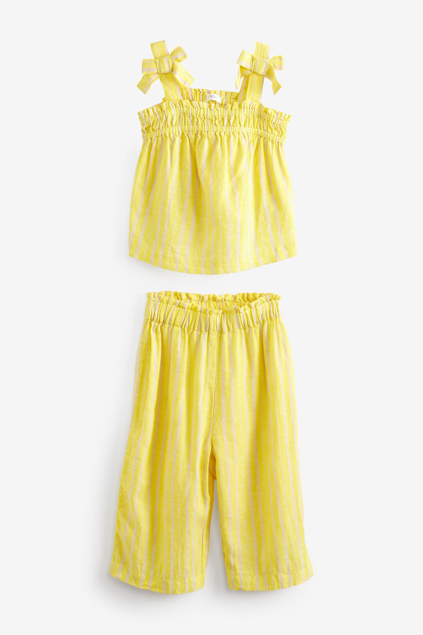 Yellow Printed Trousers And Top Set (3mths-7yrs)