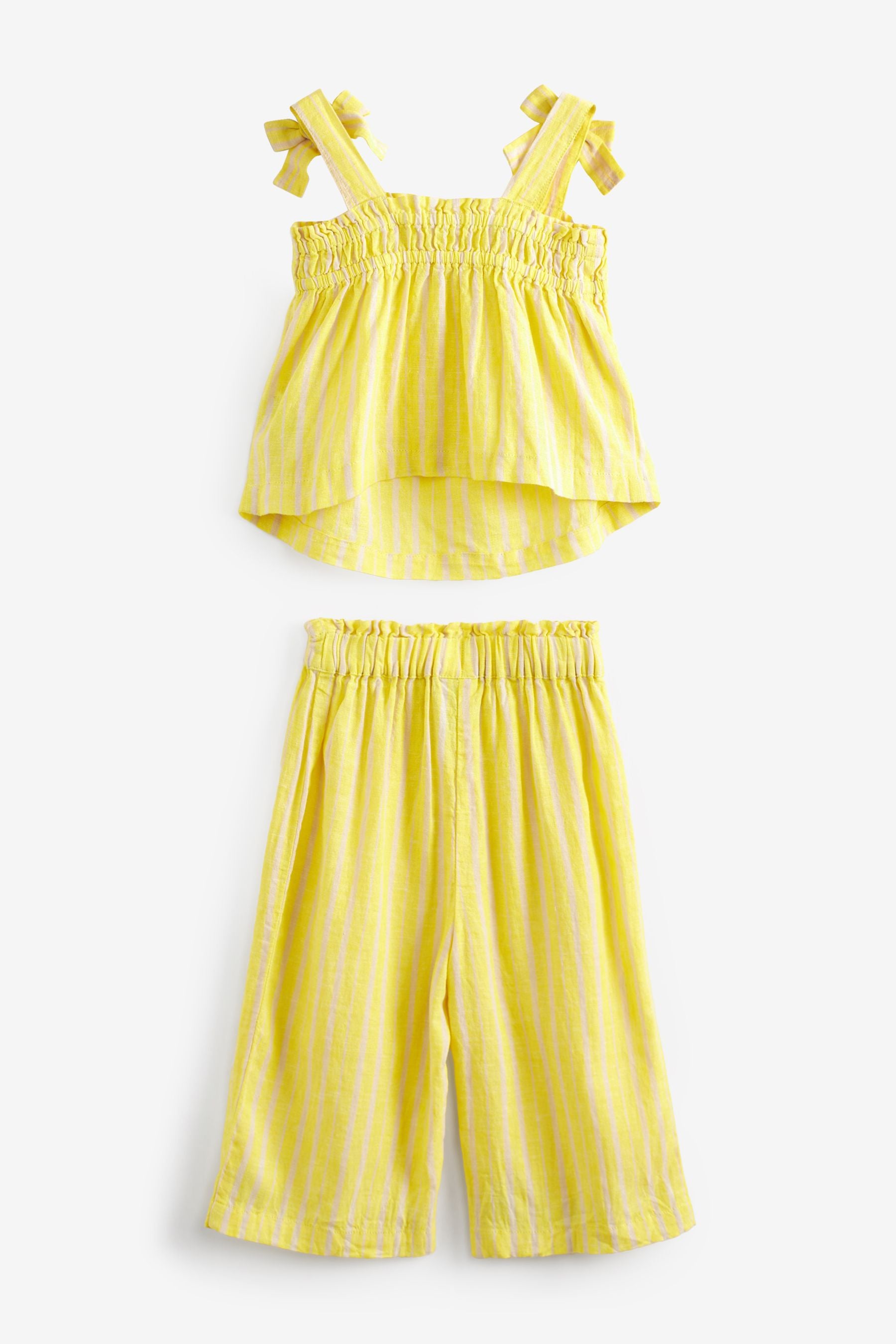 Yellow Printed Trousers And Top Set (3mths-7yrs)