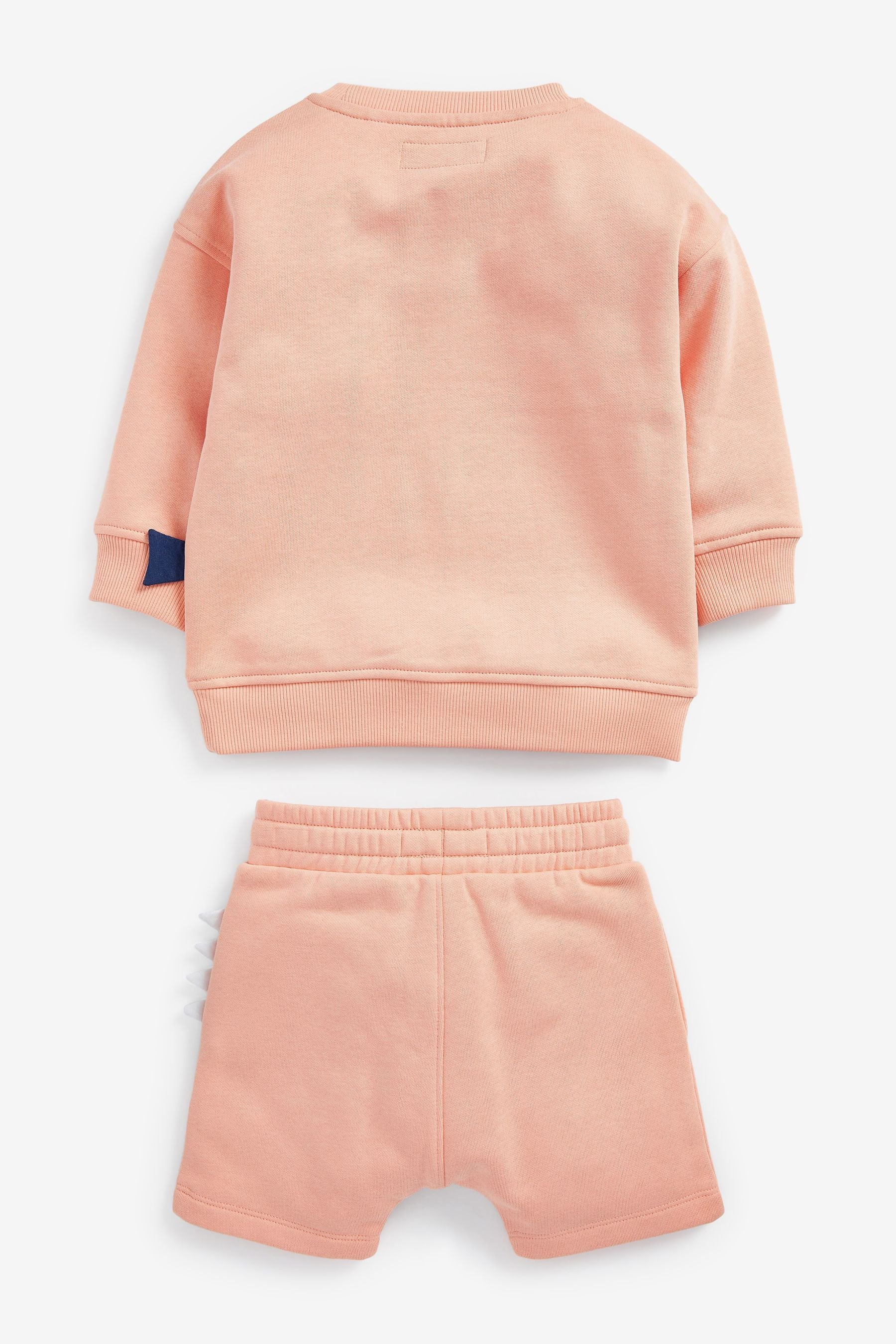 Peach Pink Shark Character Sweatshirt and Short Jersey Set (3mths-7yrs)