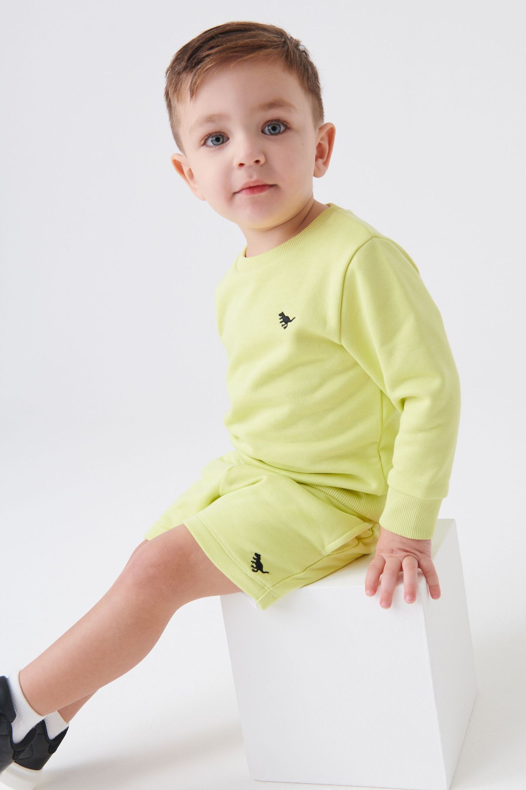 Yellow Crew And Shorts Set (3mths-7yrs)