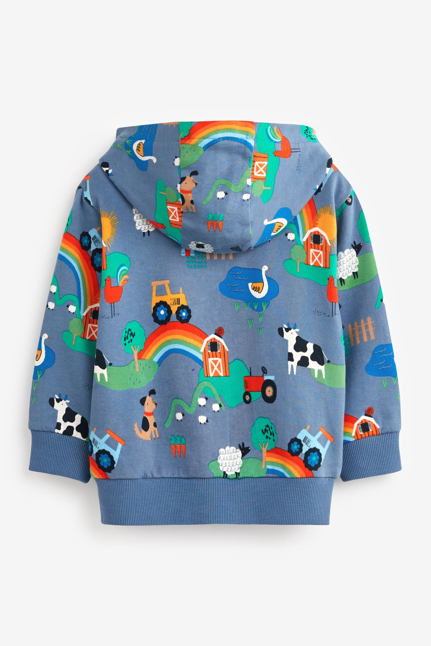 Blue Farm All Over Print Zip Though Hoodie (3mths-7yrs)