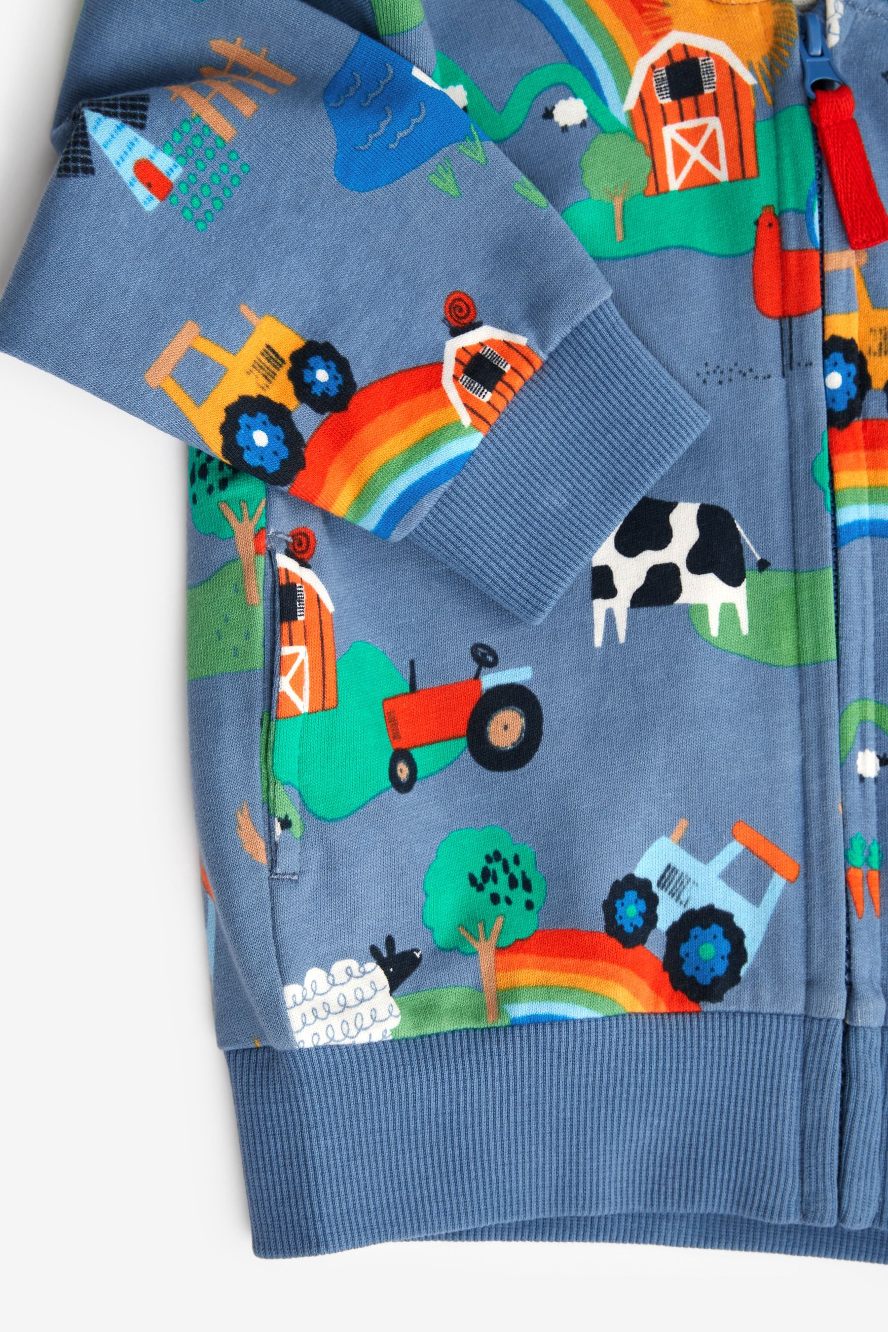 Blue Farm All Over Print Zip Though Hoodie (3mths-7yrs)