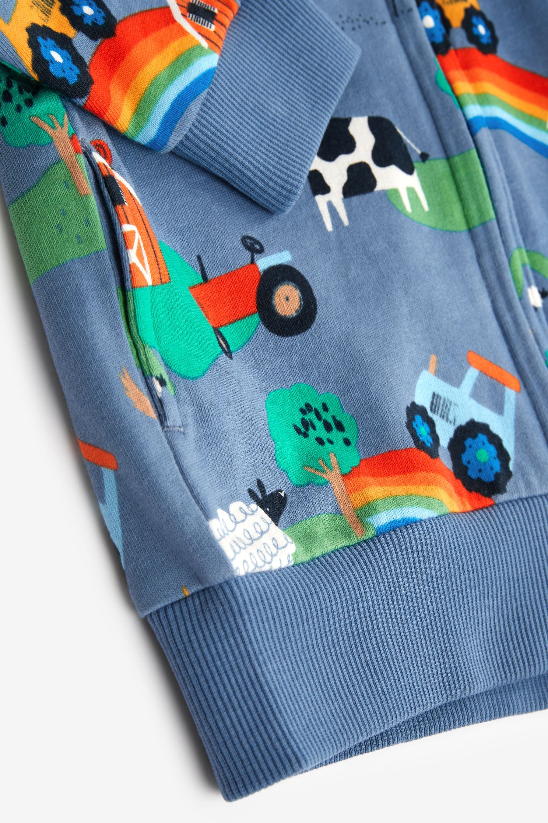 Blue Farm All Over Print Zip Though Hoodie (3mths-7yrs)