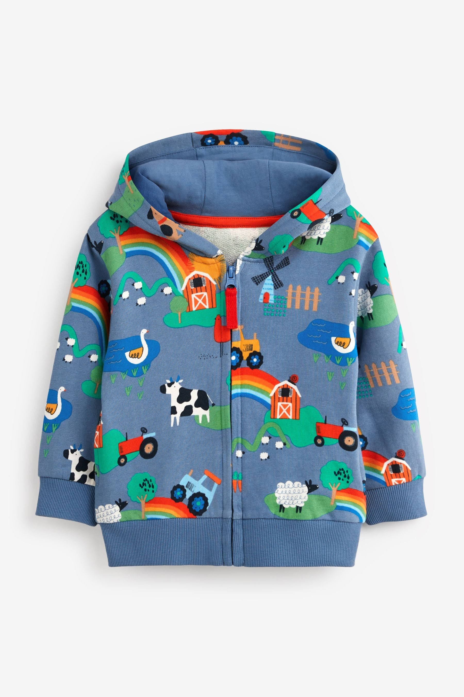 Blue Farm All Over Print Zip Though Hoodie (3mths-7yrs)