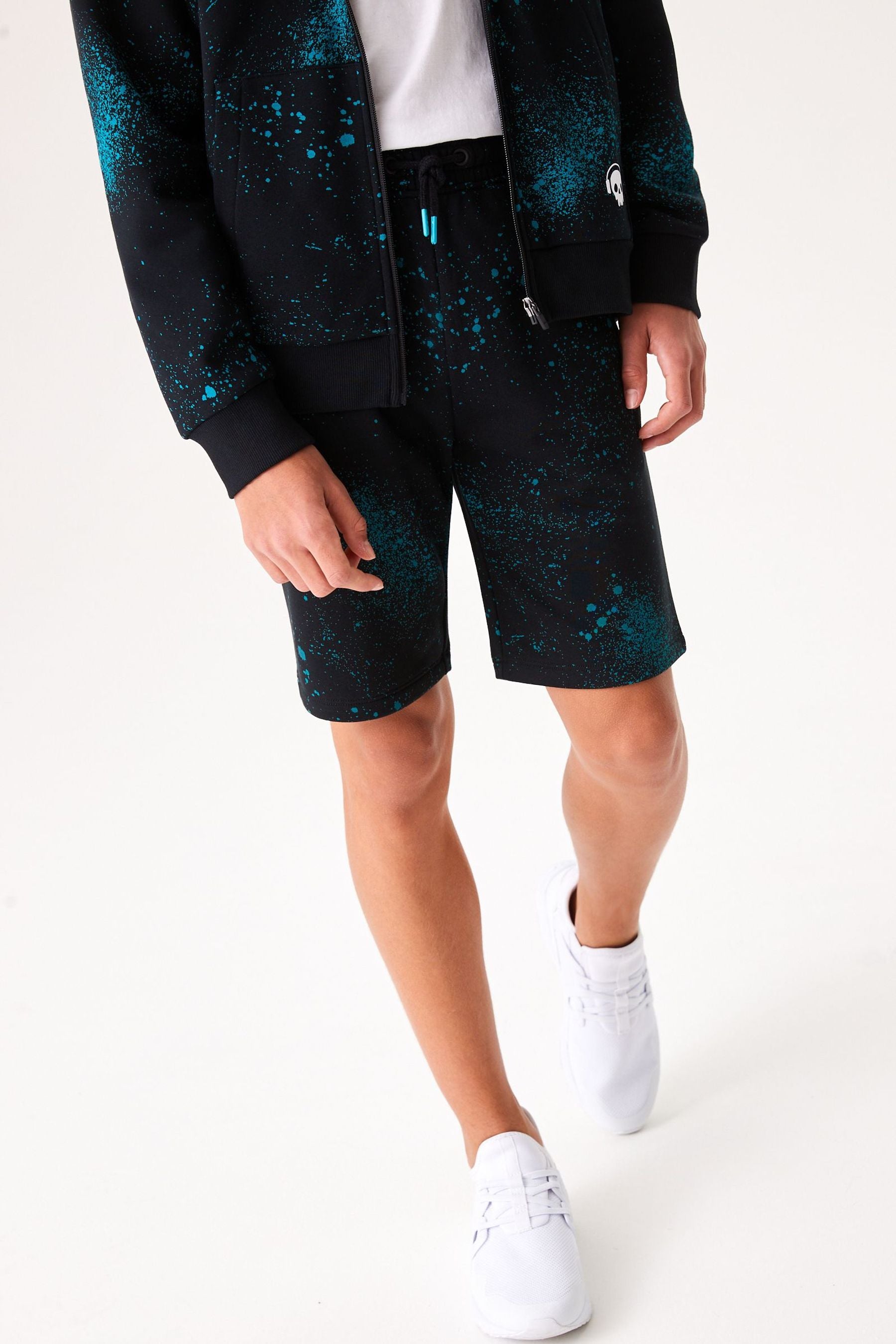 Blue/Black All Over Print Shorts (3-16yrs)