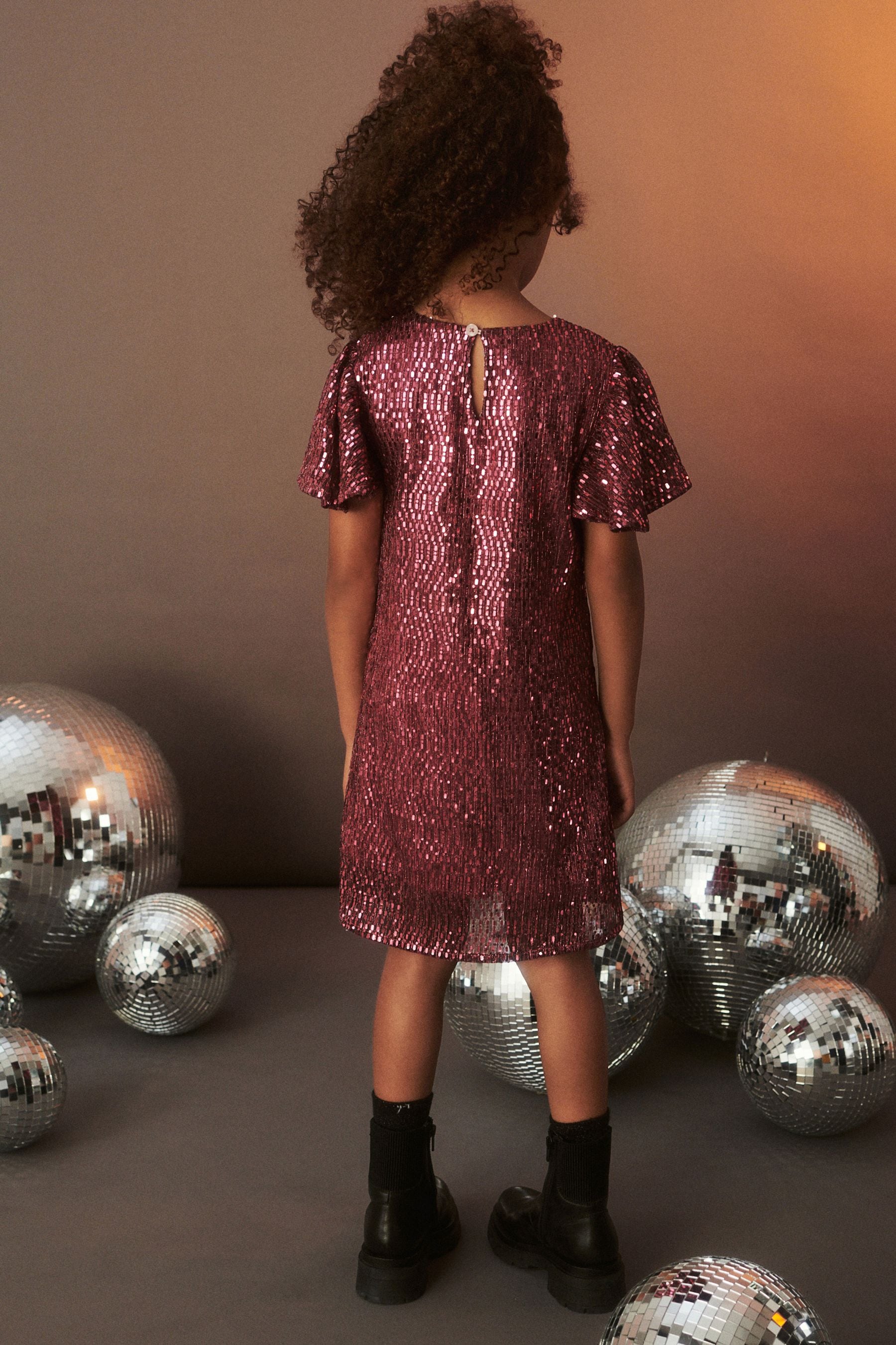 Pink Sequin Sparkle Sequin Party Dress (3-16yrs)