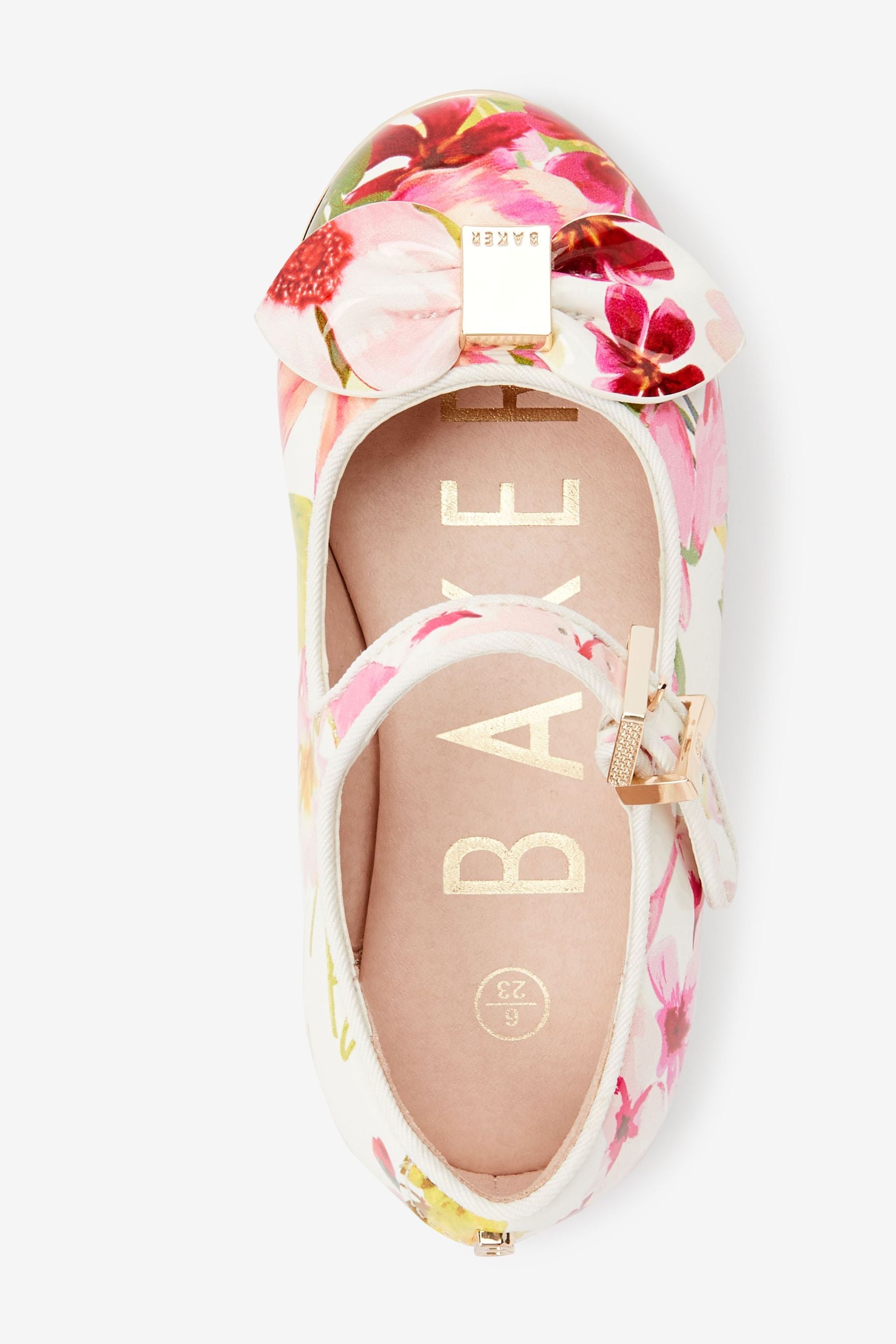 White Baker by Ted Baker White Floral Mary Jane Shoes