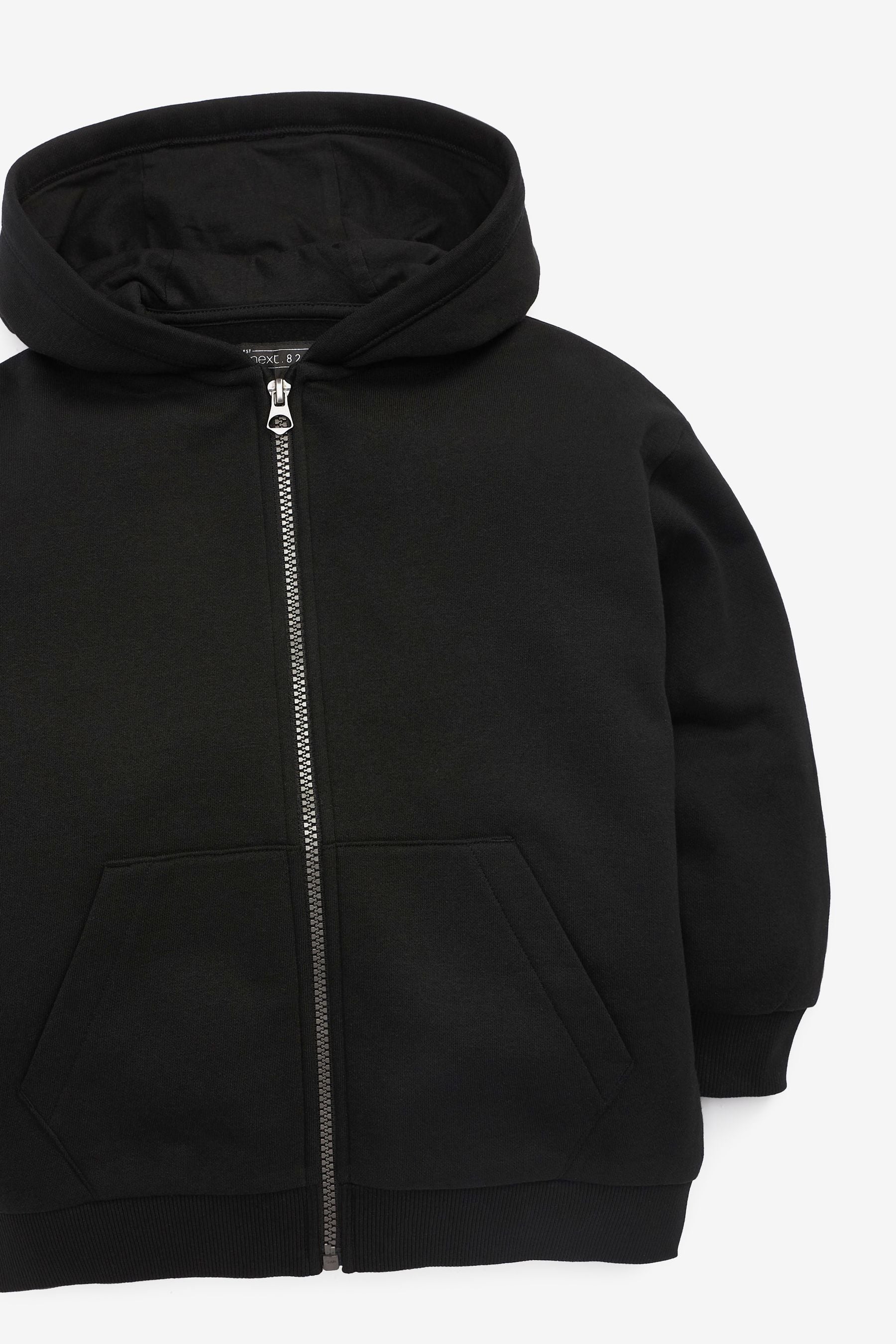 Black Zip Through Hoodie (3-16yrs)