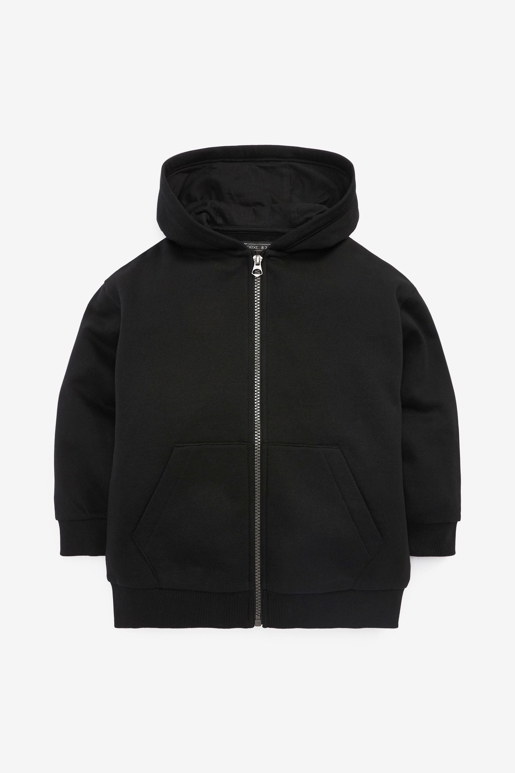 Black Zip Through Hoodie (3-16yrs)