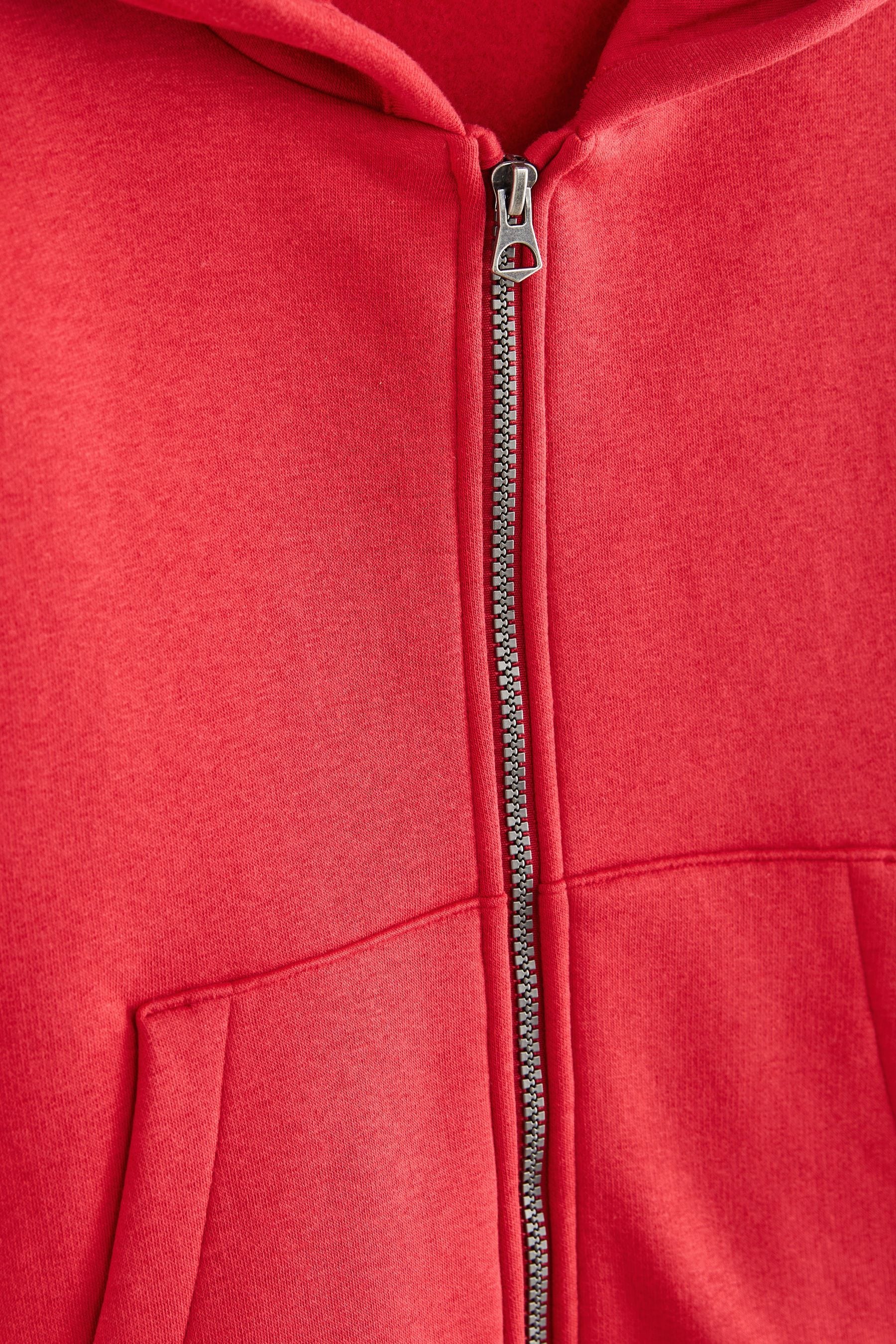 Red Zip Through Hoodie (3-16yrs)