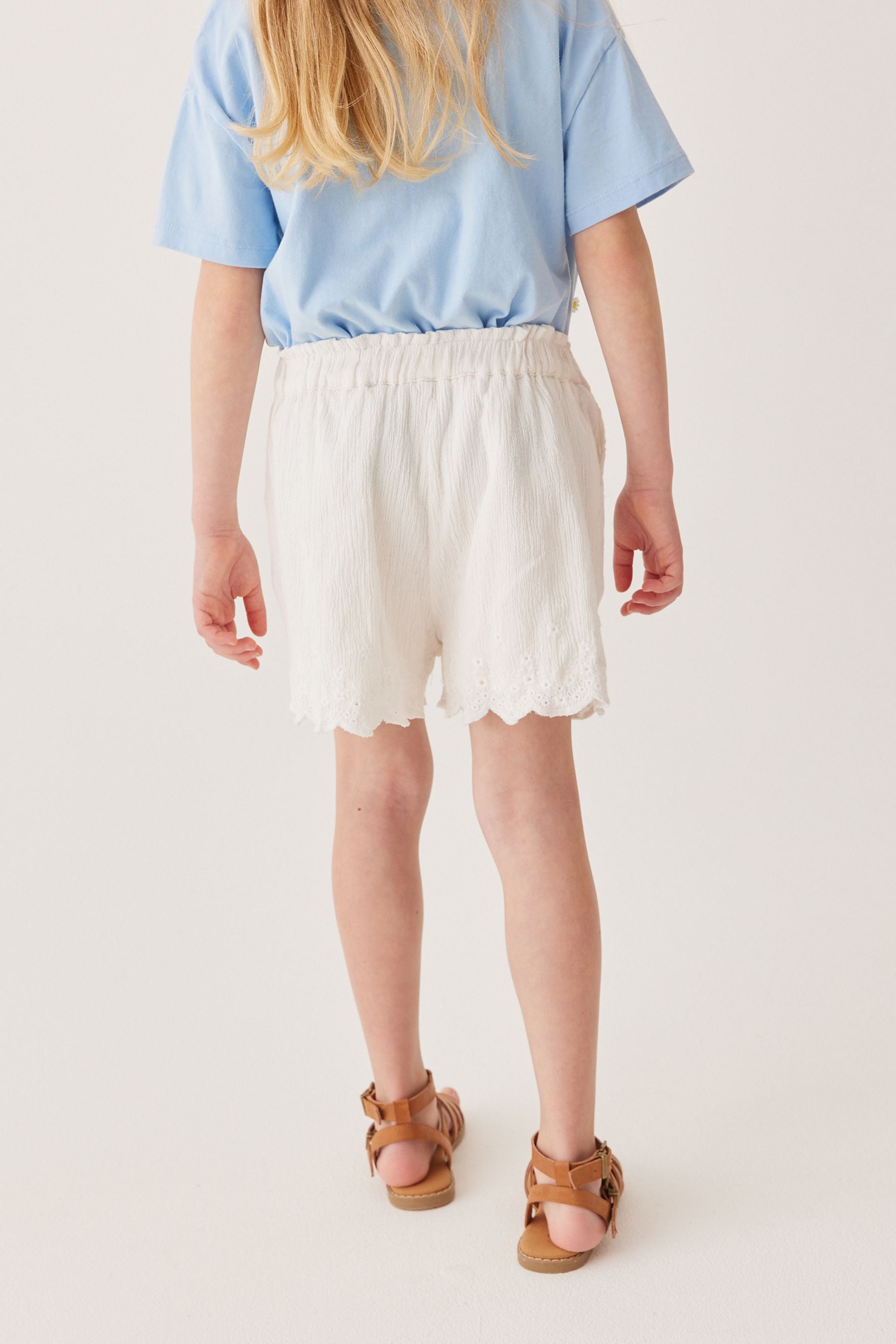 White Tie Waist Shorts (3-16yrs)