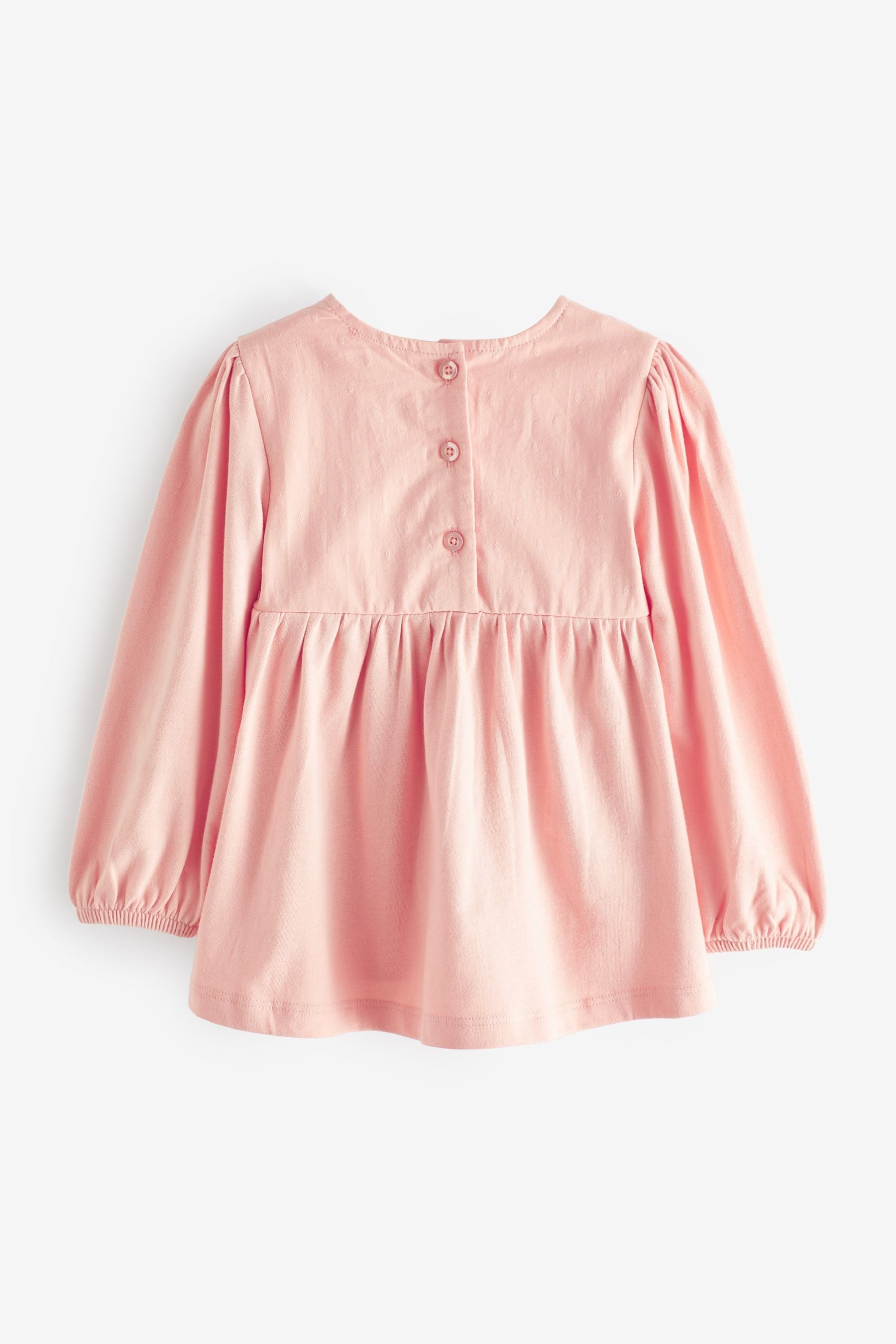 Pink Jersey Woven Mix Long Sleeve Top (3mths-7yrs)