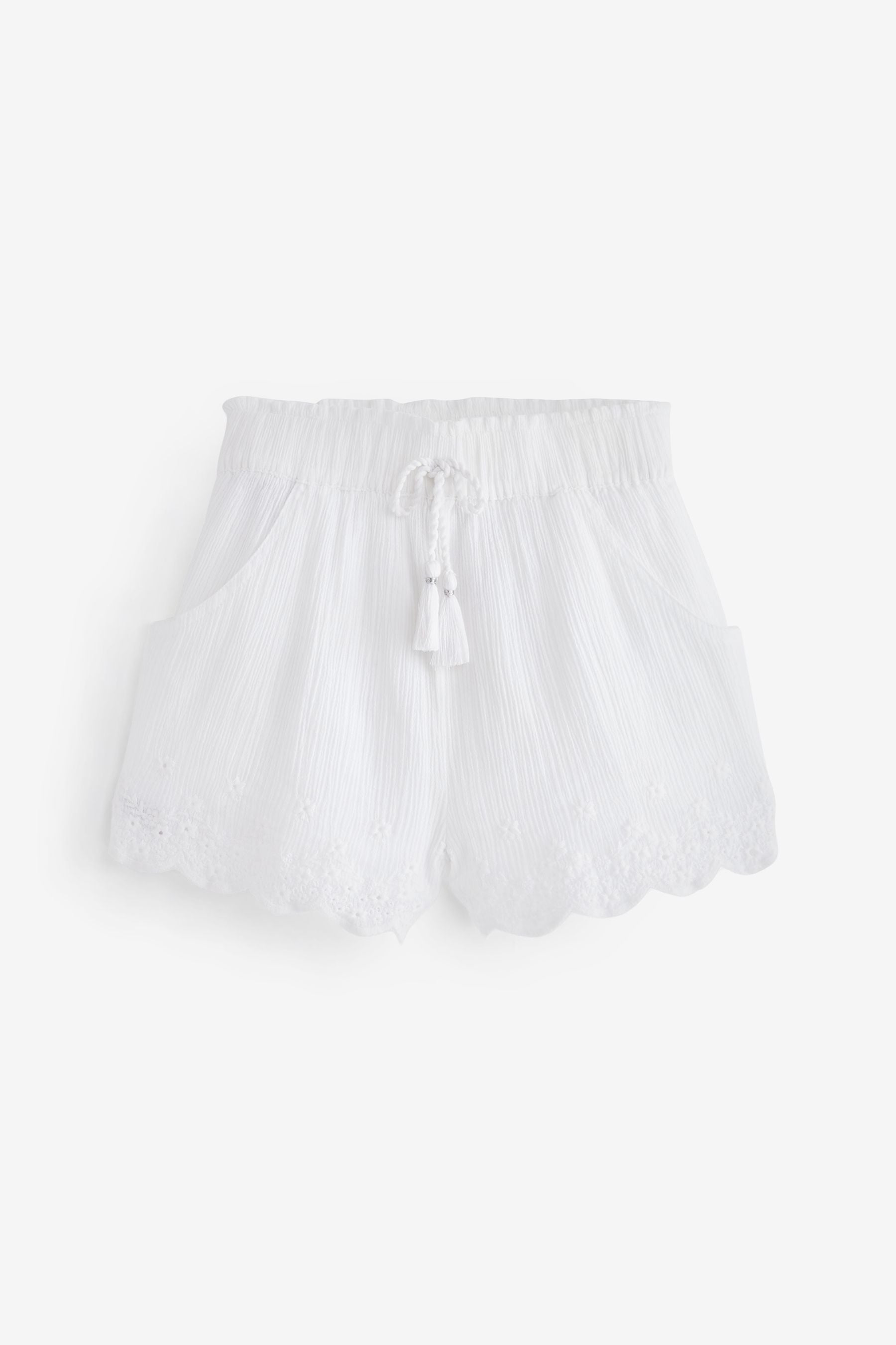 White Tie Waist Shorts (3-16yrs)