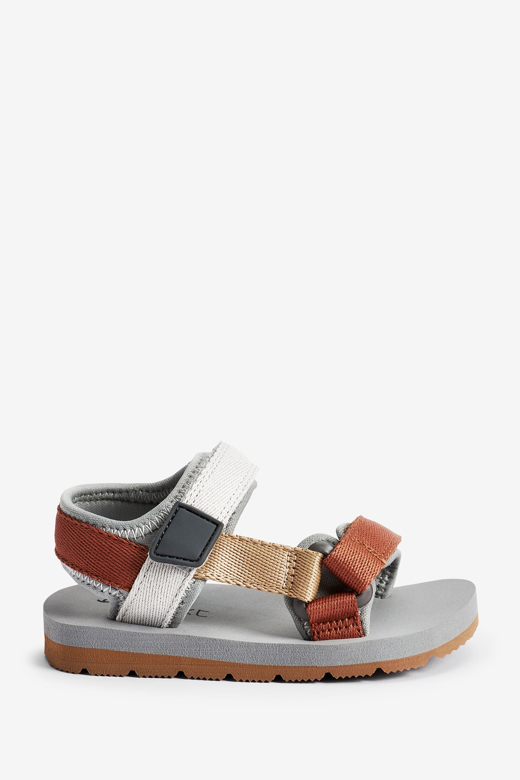 Mineral Grey/Rust Strap Touch Fasten Trekker Sandals