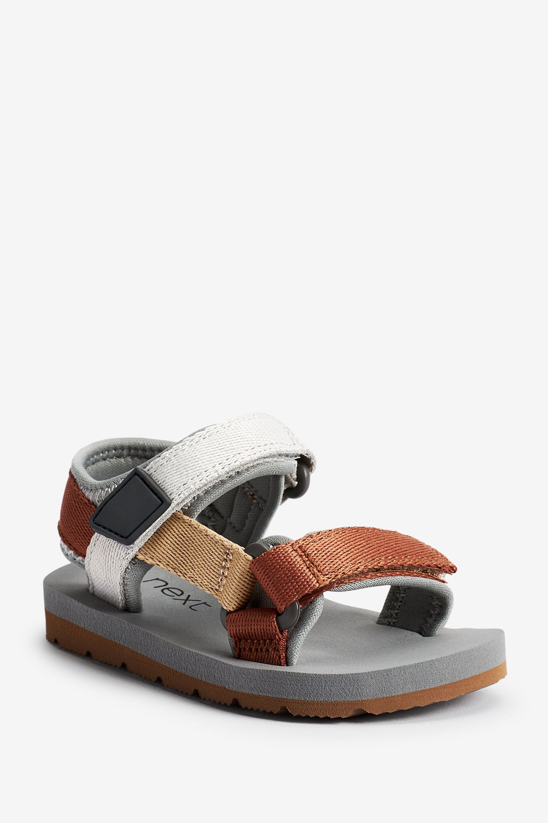 Mineral Grey/Rust Strap Touch Fasten Trekker Sandals