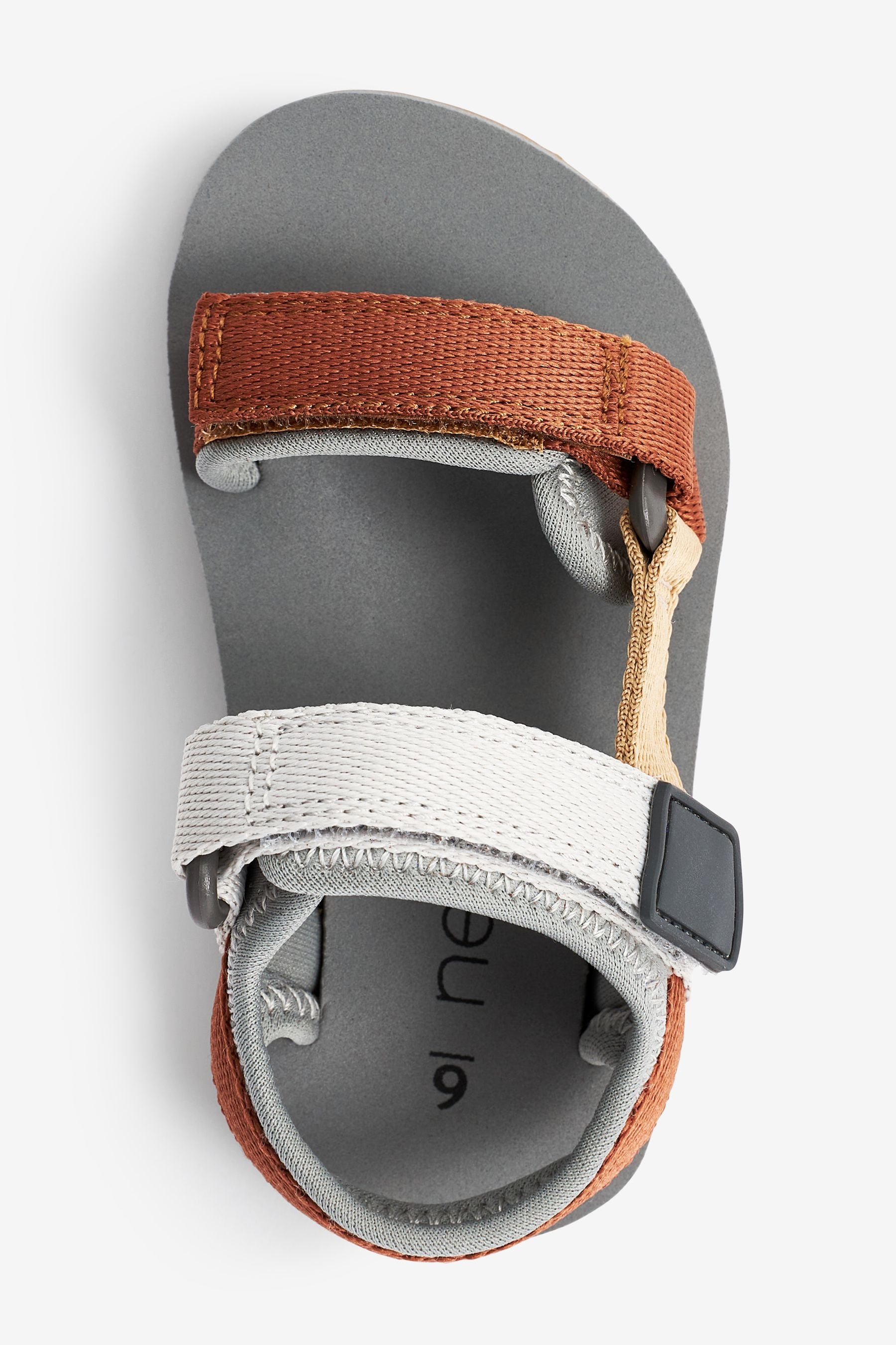 Mineral Grey/Rust Strap Touch Fasten Trekker Sandals