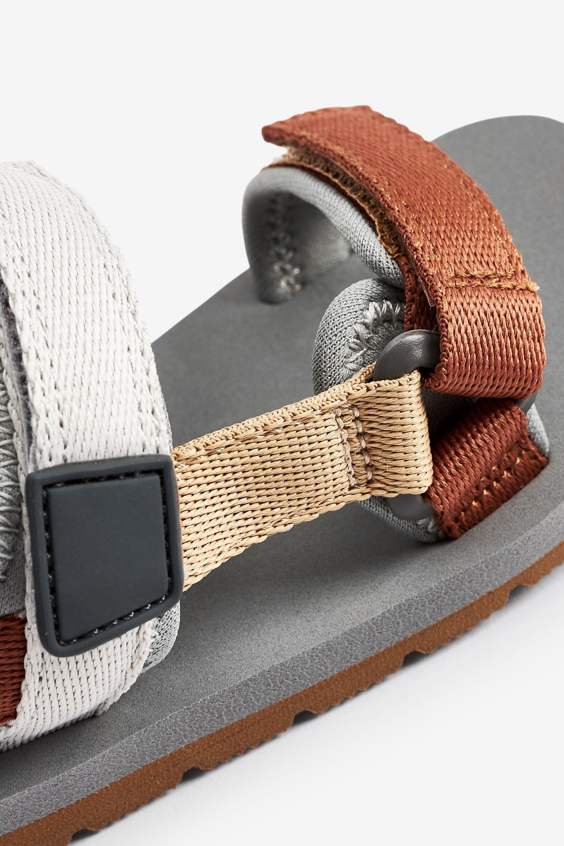 Mineral Grey/Rust Strap Touch Fasten Trekker Sandals