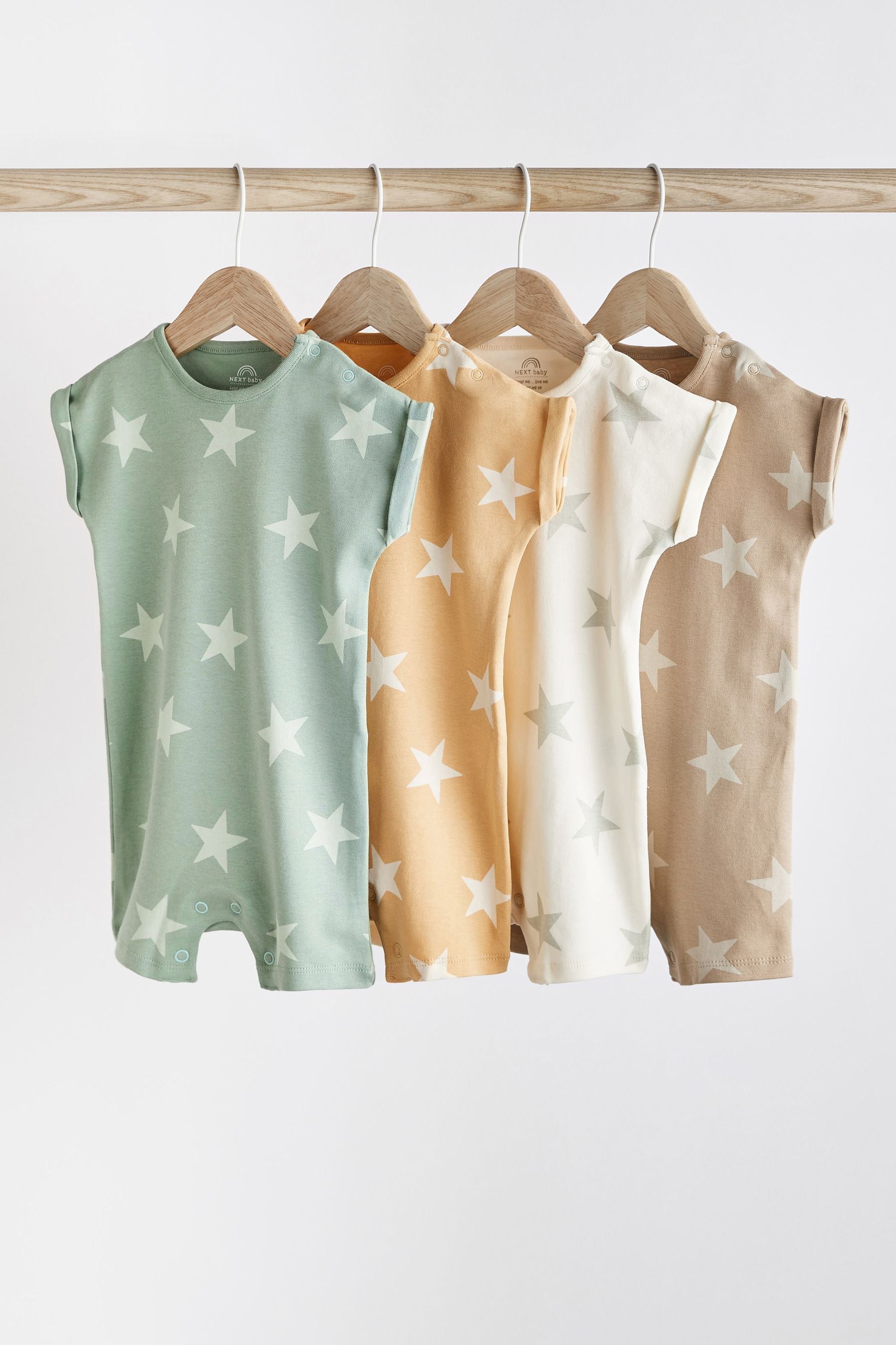 Minerals Star Baby Jersey Romper 4 Pack (0mths-3yrs)