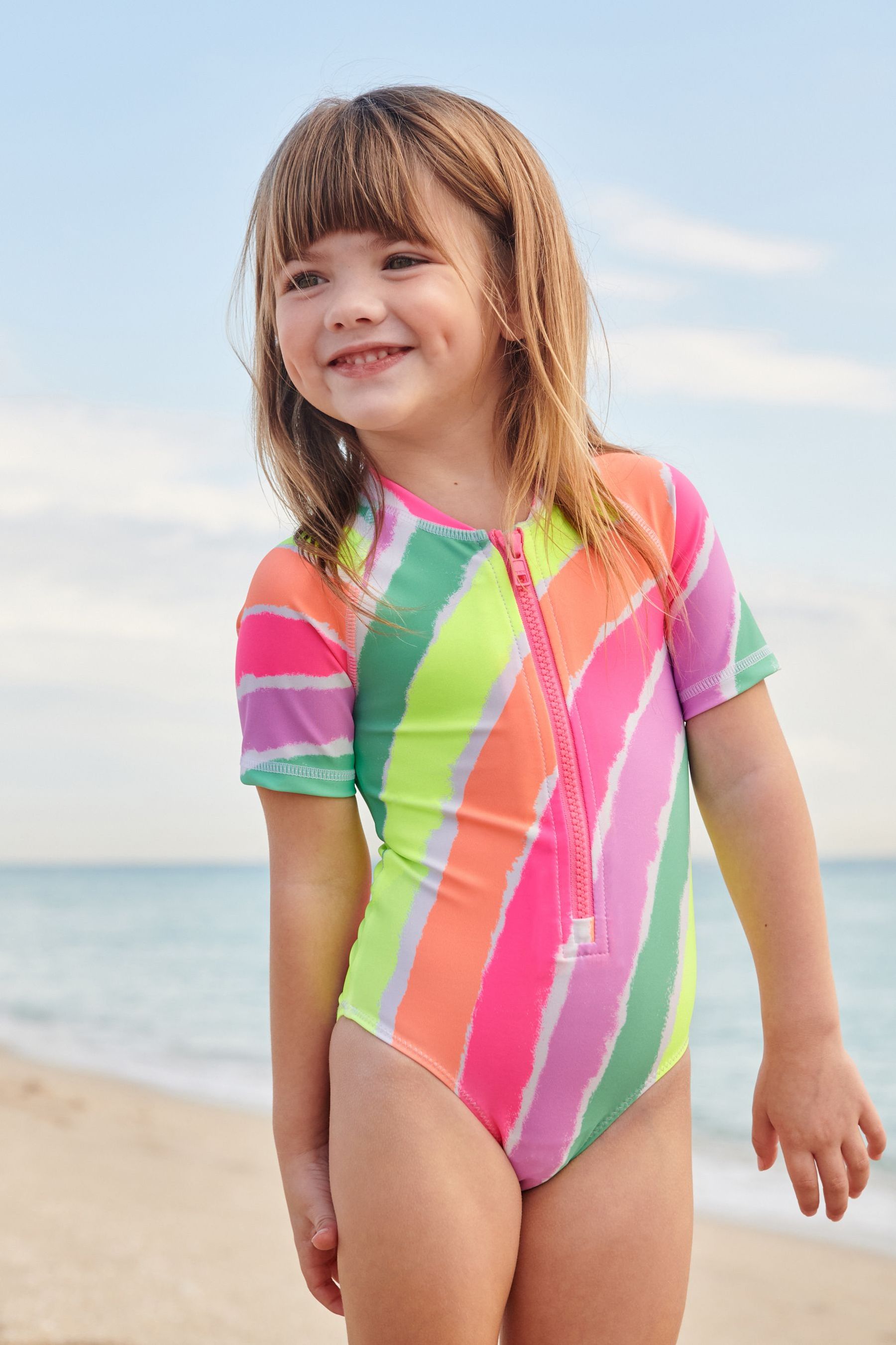 Multi Bright Short Sleeved Swimsuit (3mths-7yrs)