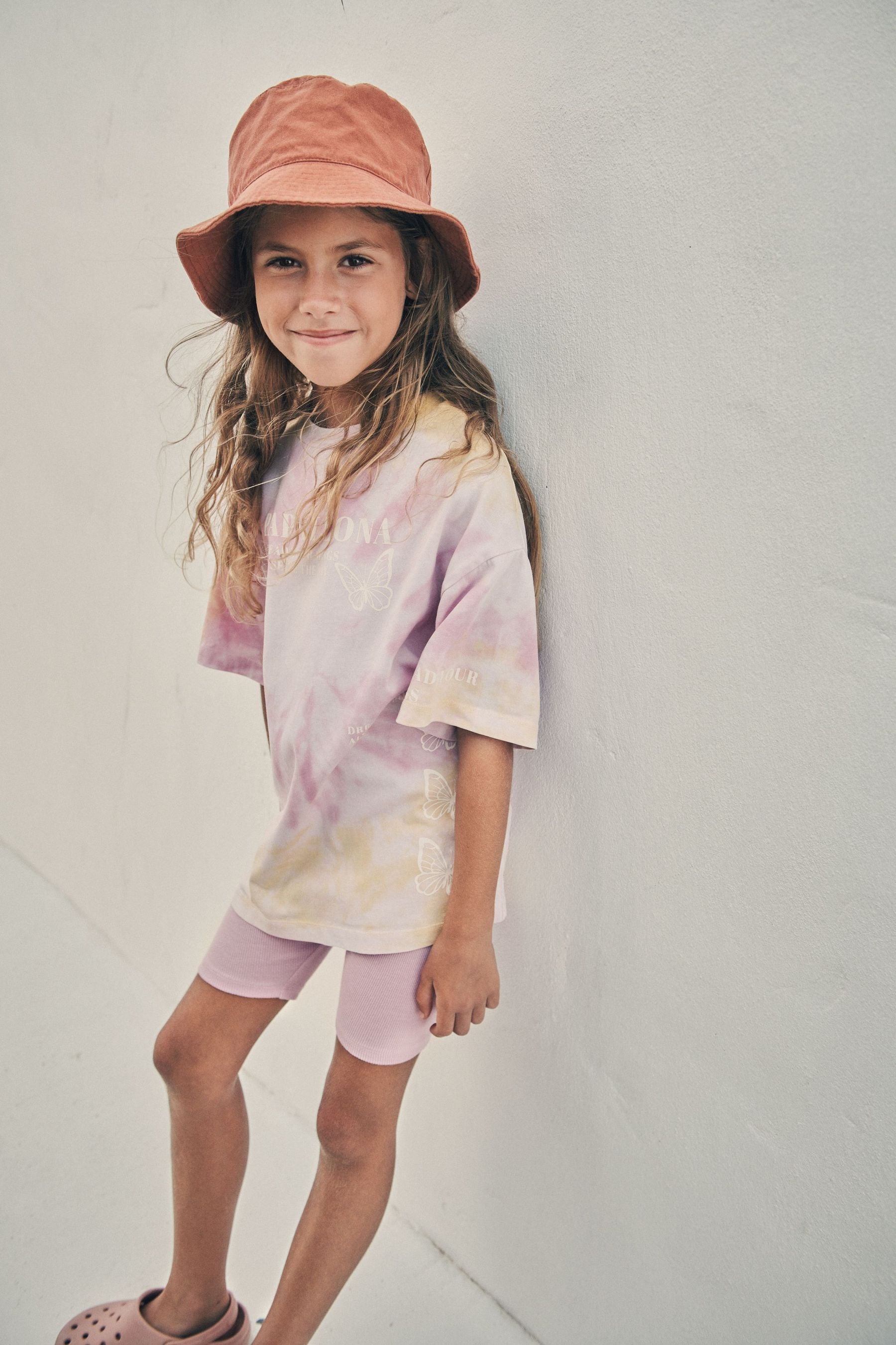 Pink Tie Dye T-Shirt And Cycle Short Set (3-16yrs)