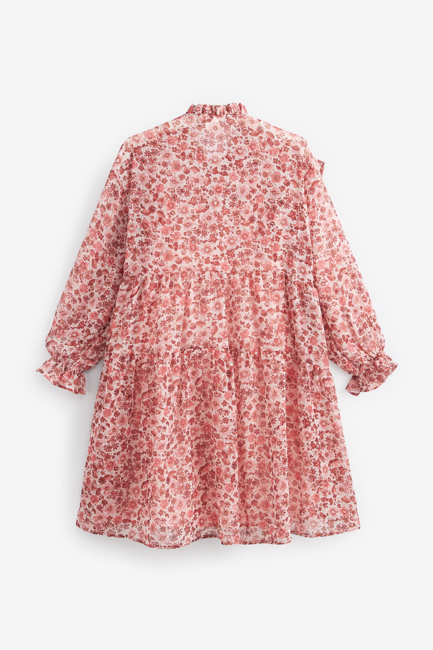 Pink Floral Chiffon Ruffle Dress (3-16yrs)