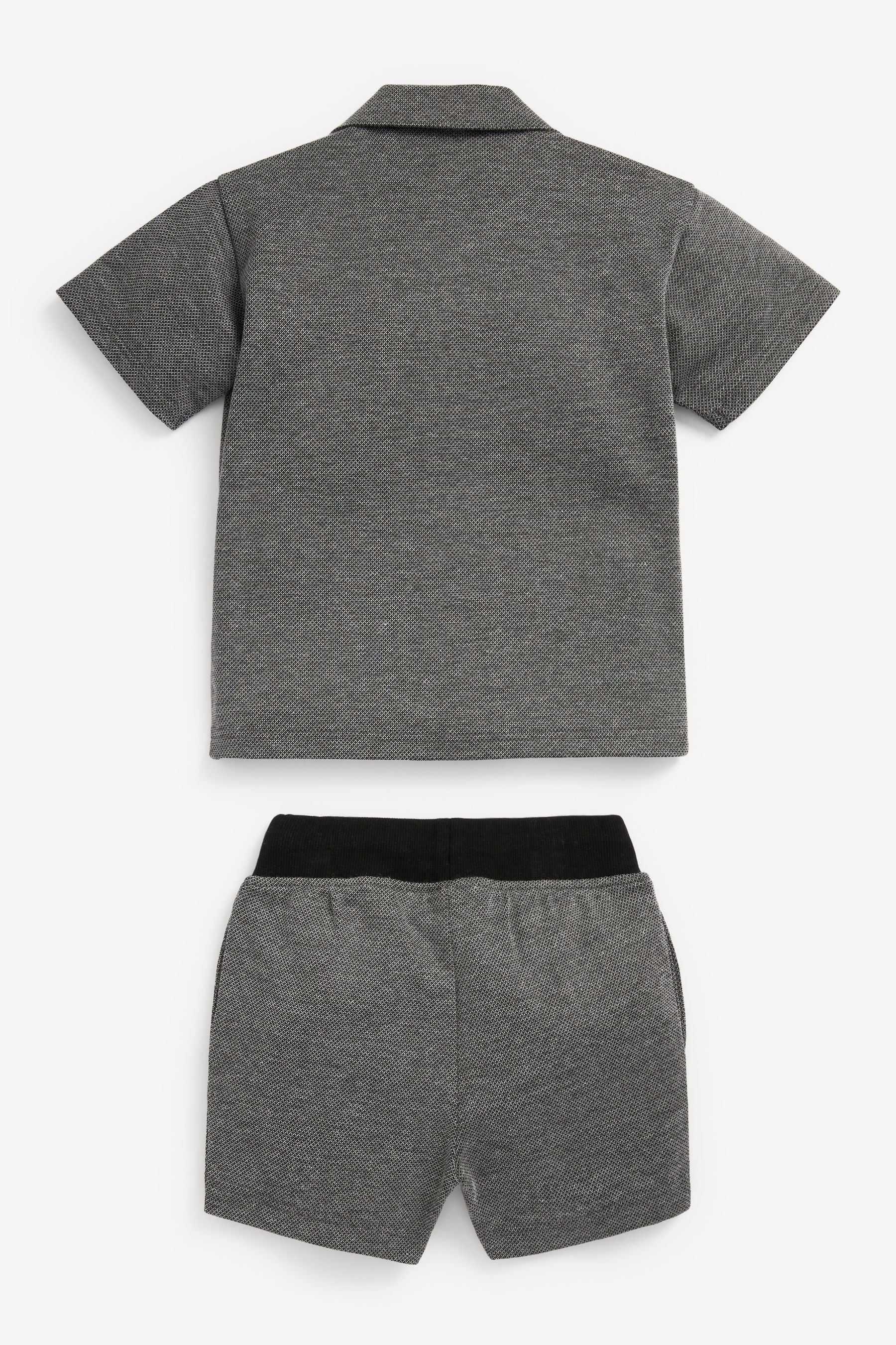 Grey Jacquard 3 Piece Short Set (3mths-7yrs)