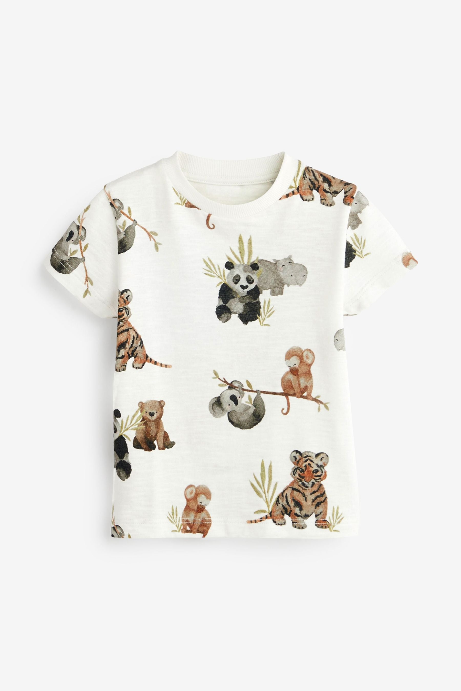 Ecru White Jungle All-Over Printed T-Shirt (3mths-7yrs)