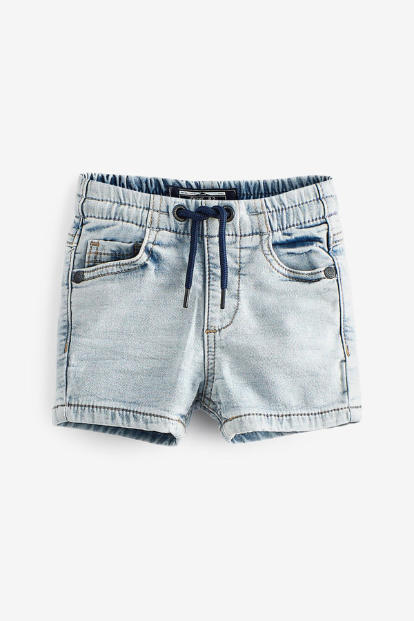 Bleach Wash Jersey Denim Shorts (3mths-7yrs)