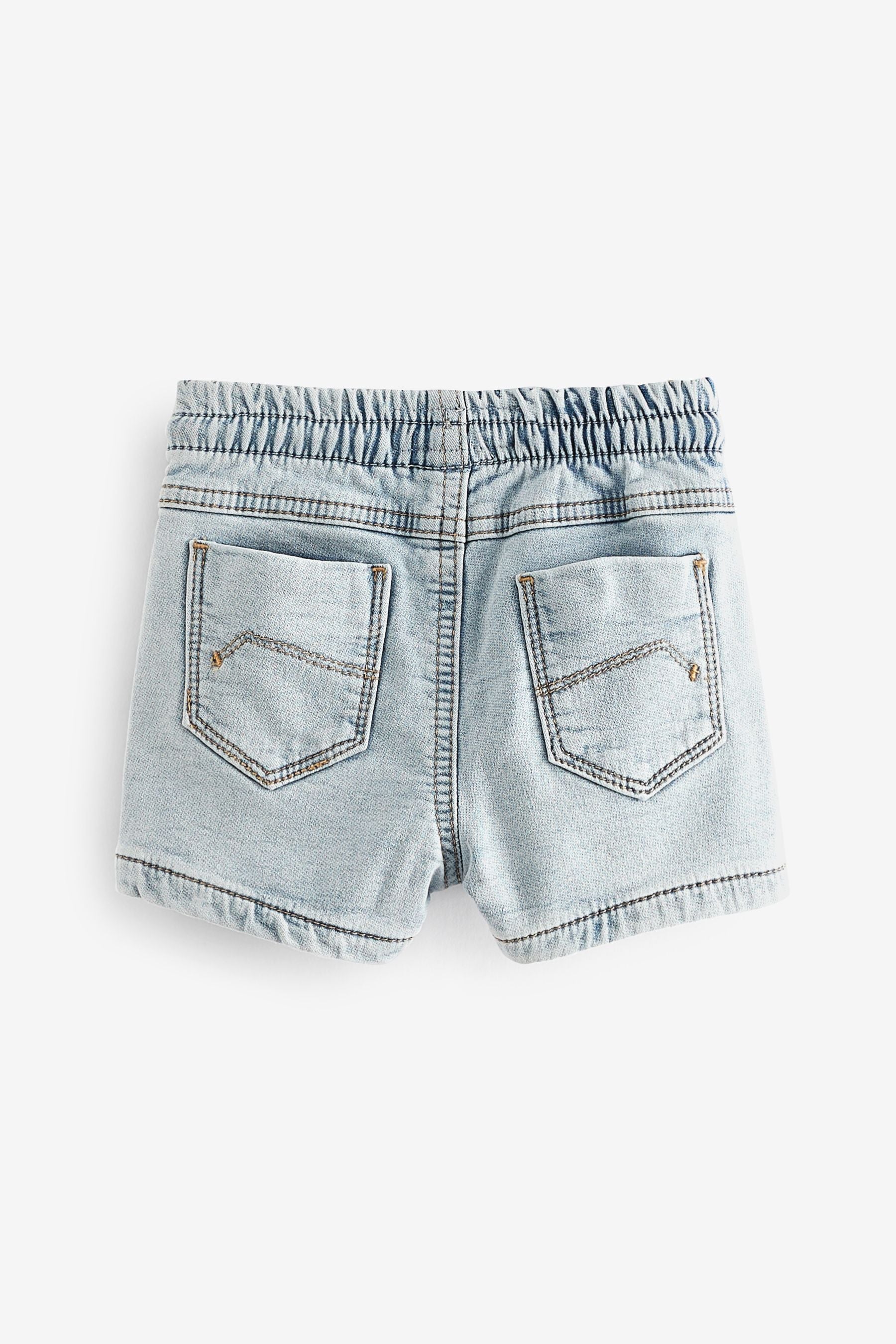 Bleach Wash Jersey Denim Shorts (3mths-7yrs)