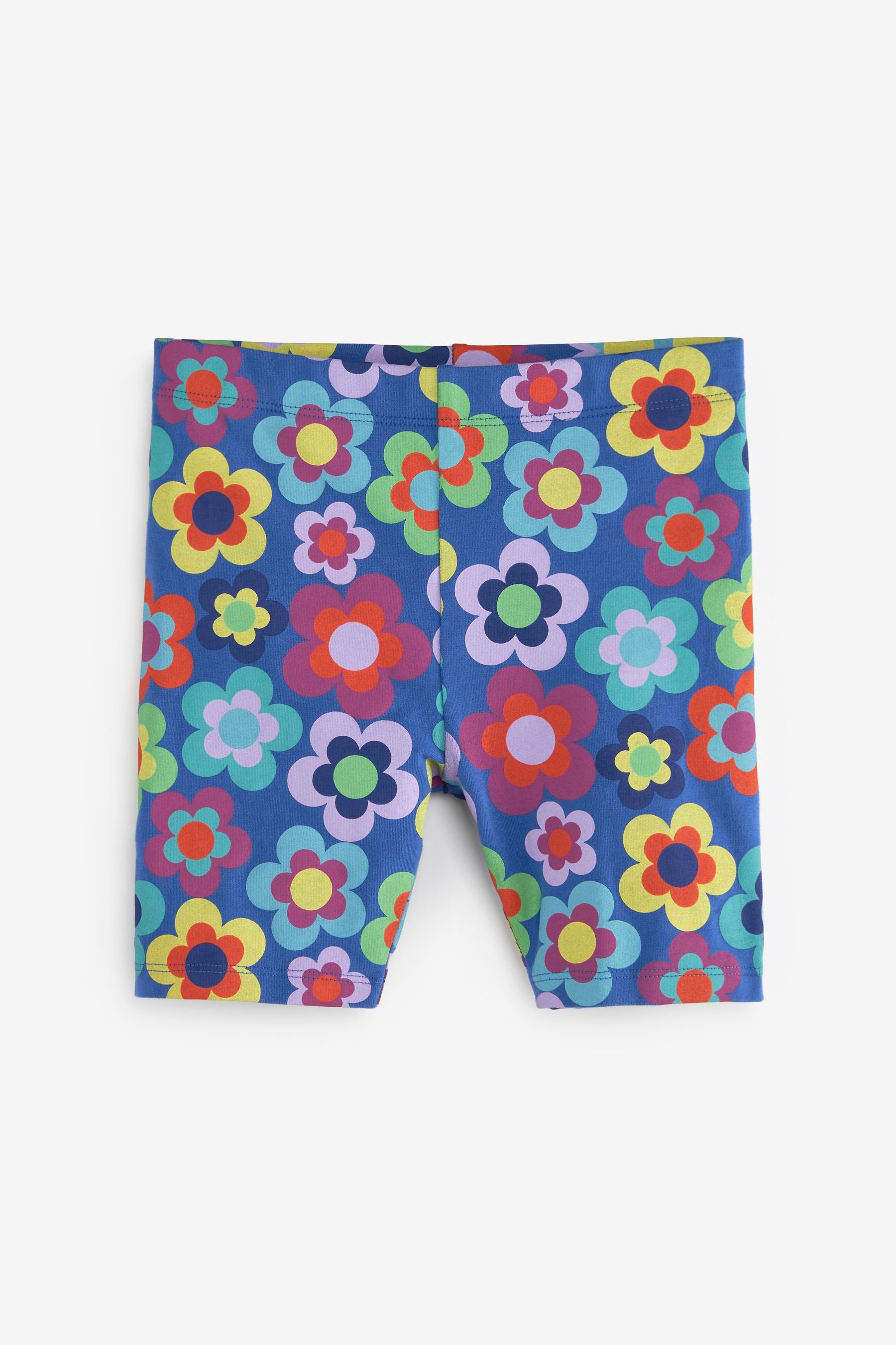 Blue BRIGHT FLORAL DAISY Print 1 Pack Cycle Shorts (3-16yrs)