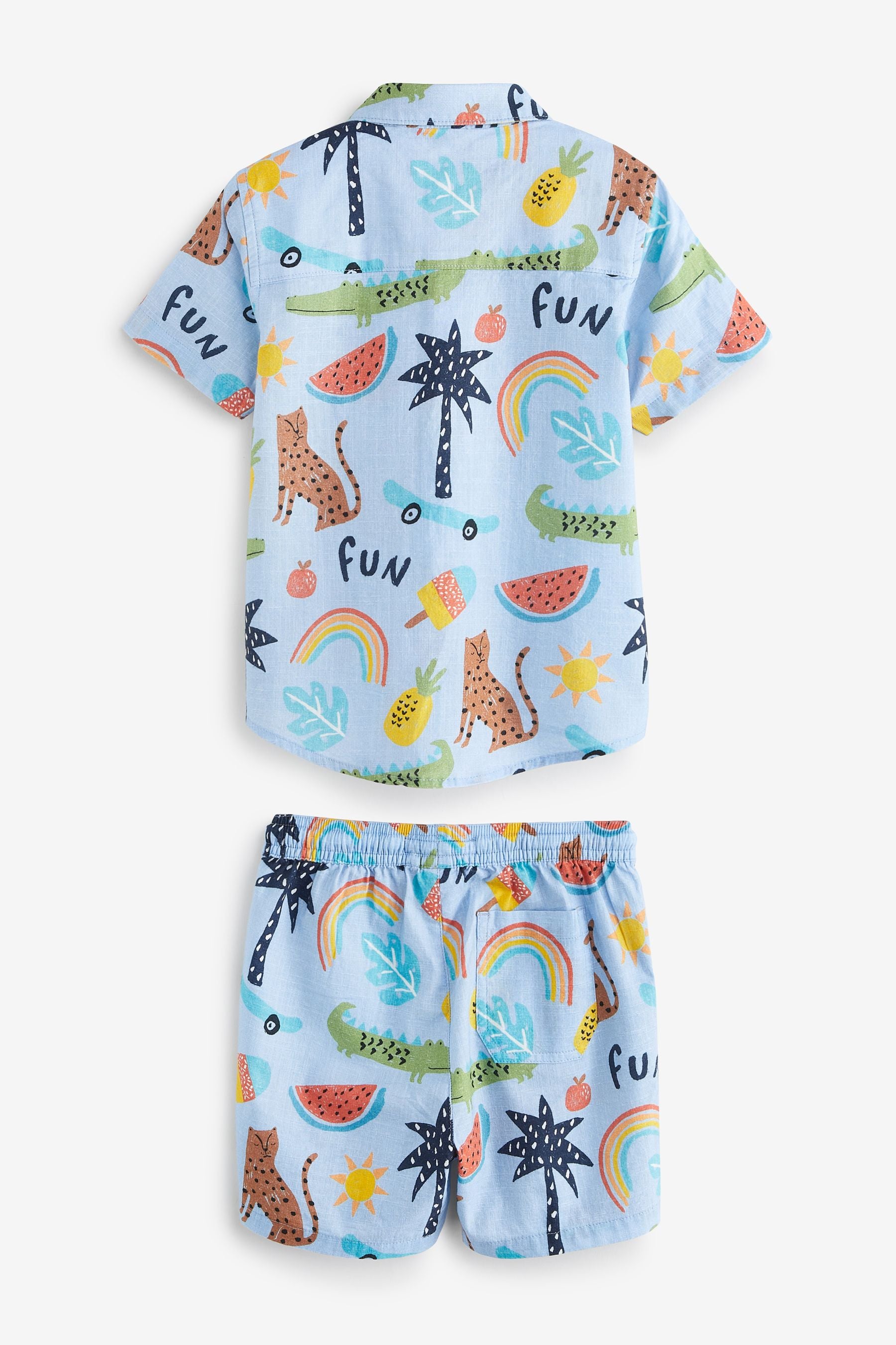 Blue Fun Print Shirt (3mths-7yrs)