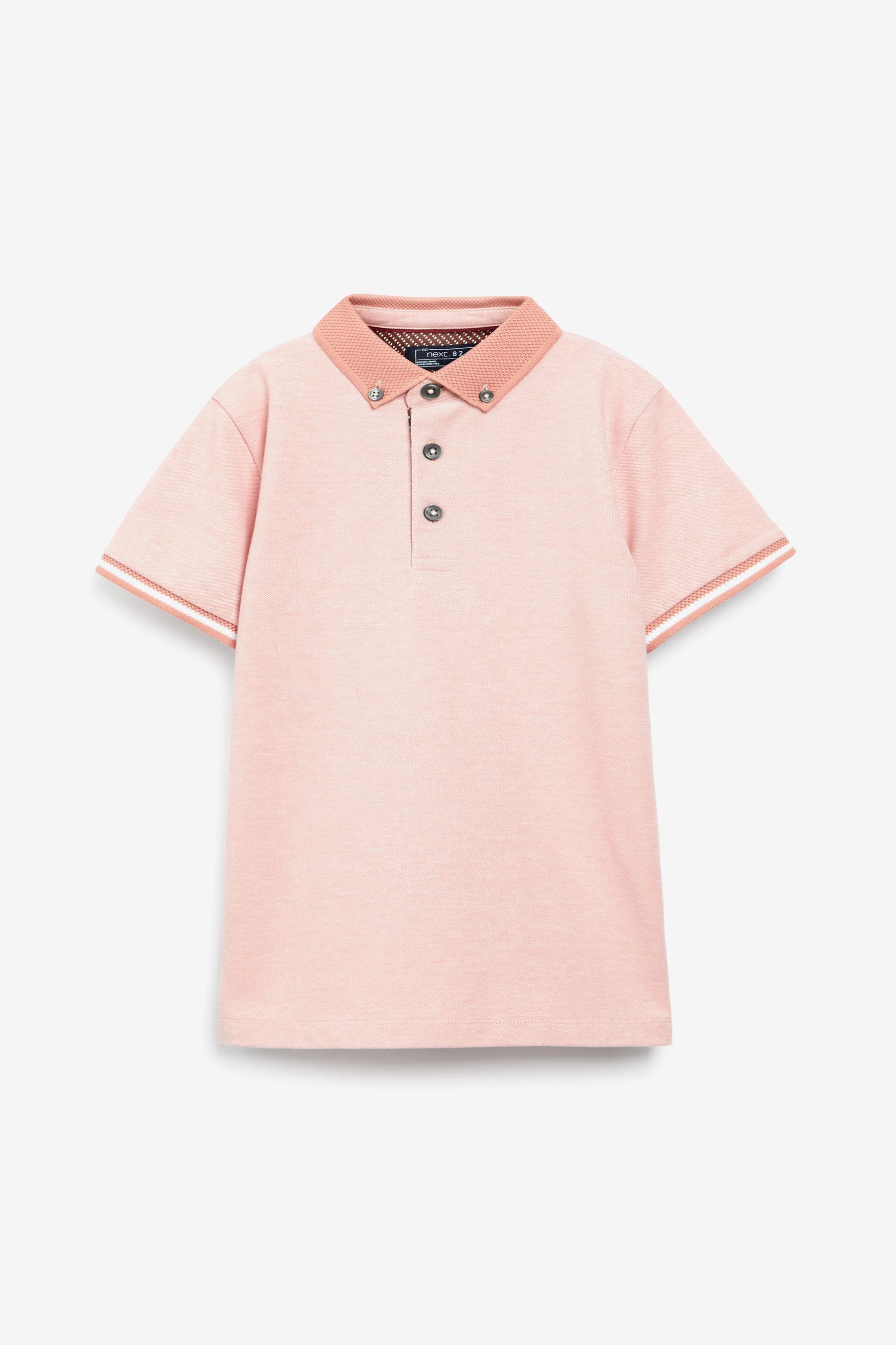 Blush Pink Short Sleeve Polo Shirt (3-16yrs)